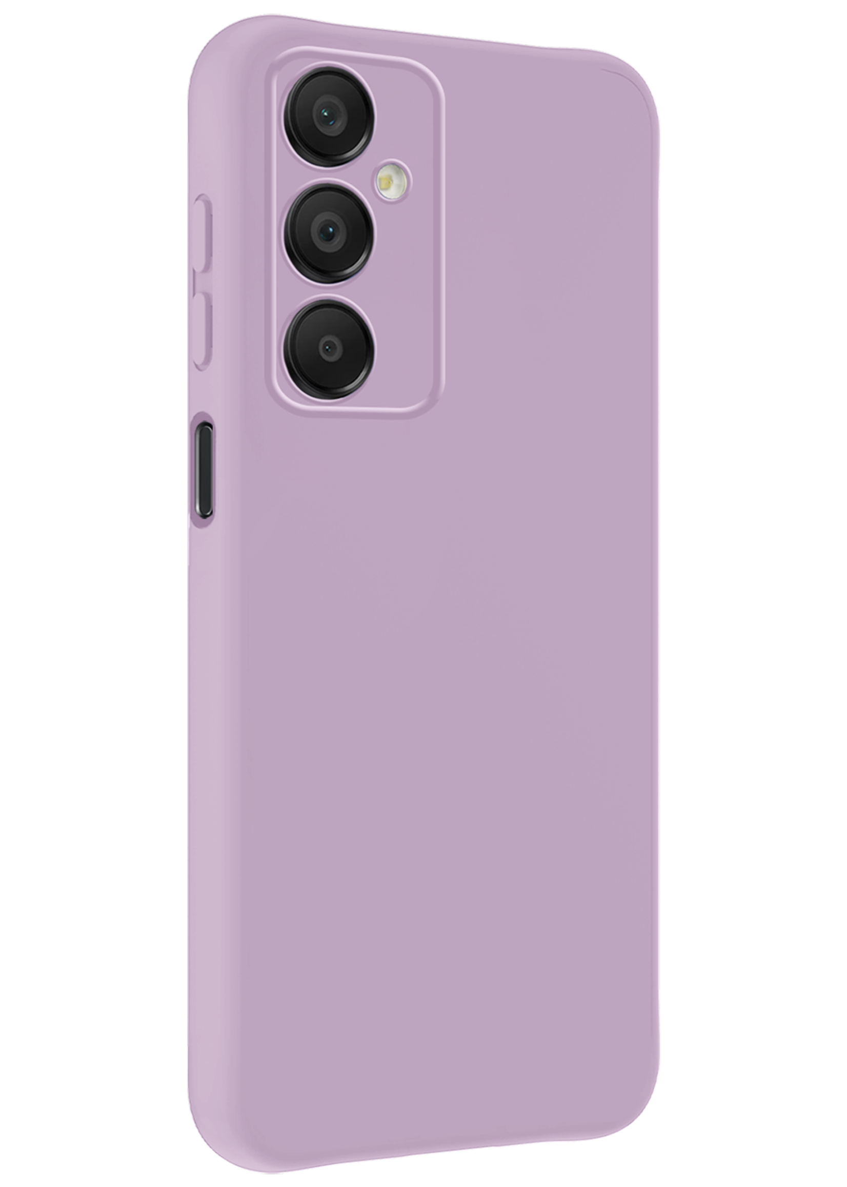 LUQ Hoesje Geschikt voor Samsung A16 Hoesje Siliconen Case Met Screenprotector - Hoes Geschikt voor Samsung Galaxy A16 Hoes Siliconen - Lila