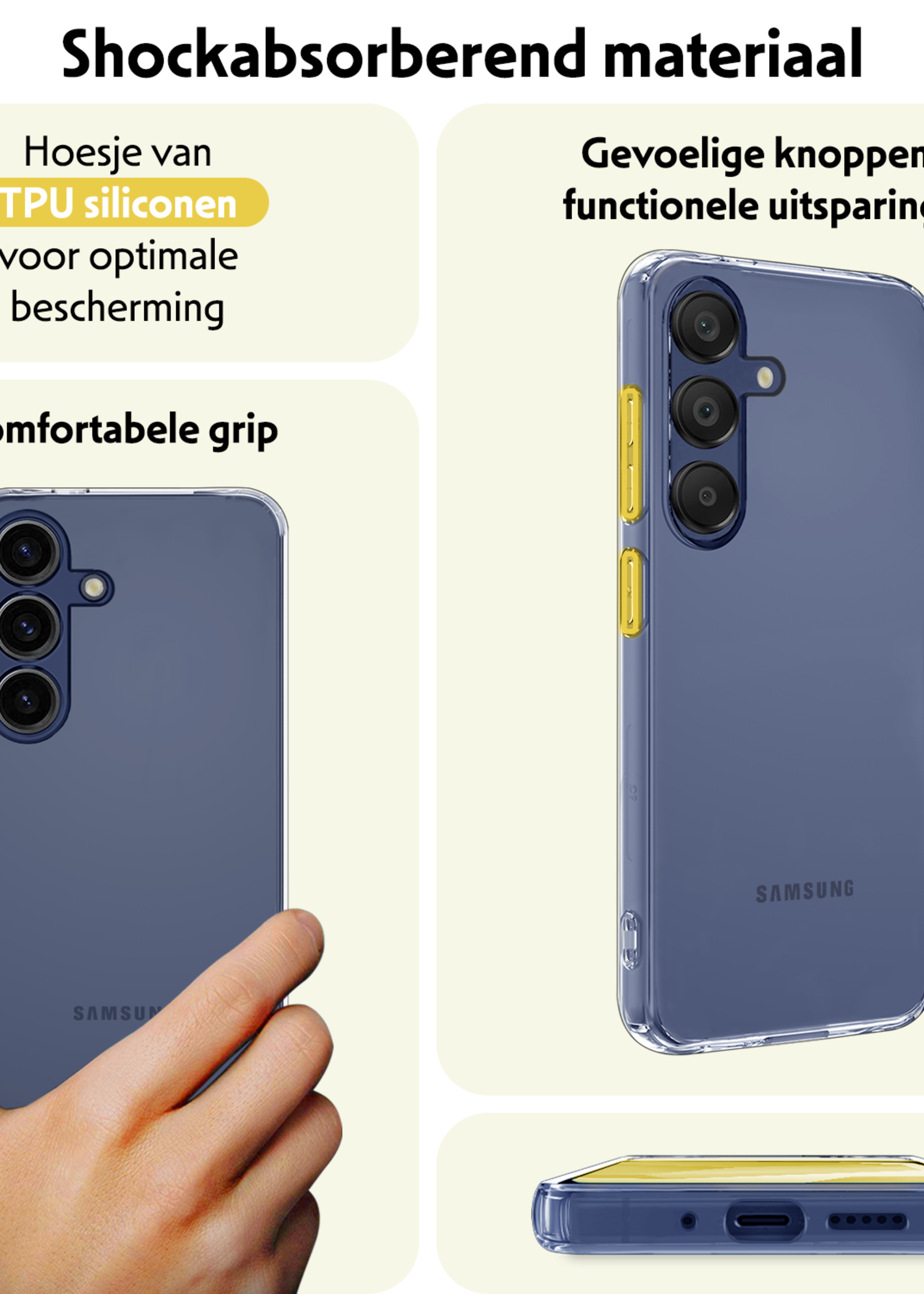 LUQ Hoesje Geschikt voor Samsung A16 Hoesje Siliconen Case - Hoes Geschikt voor Samsung Galaxy A16 Hoes Siliconen - Transparant