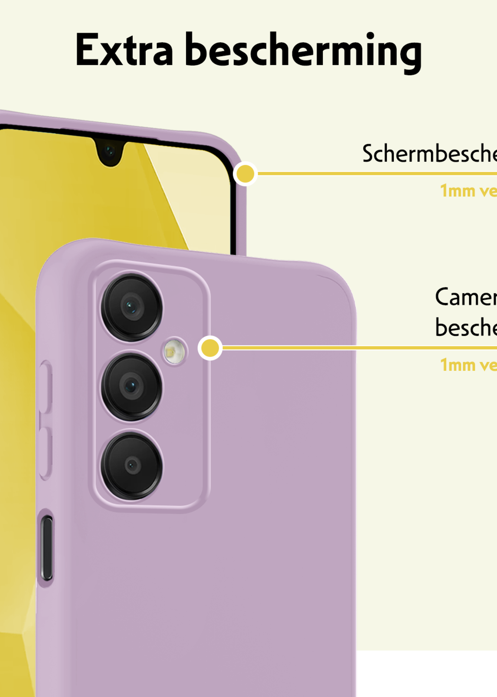 LUQ Hoesje Geschikt voor Samsung A16 Hoesje Siliconen Case - Hoes Geschikt voor Samsung Galaxy A16 Hoes Siliconen - Lila