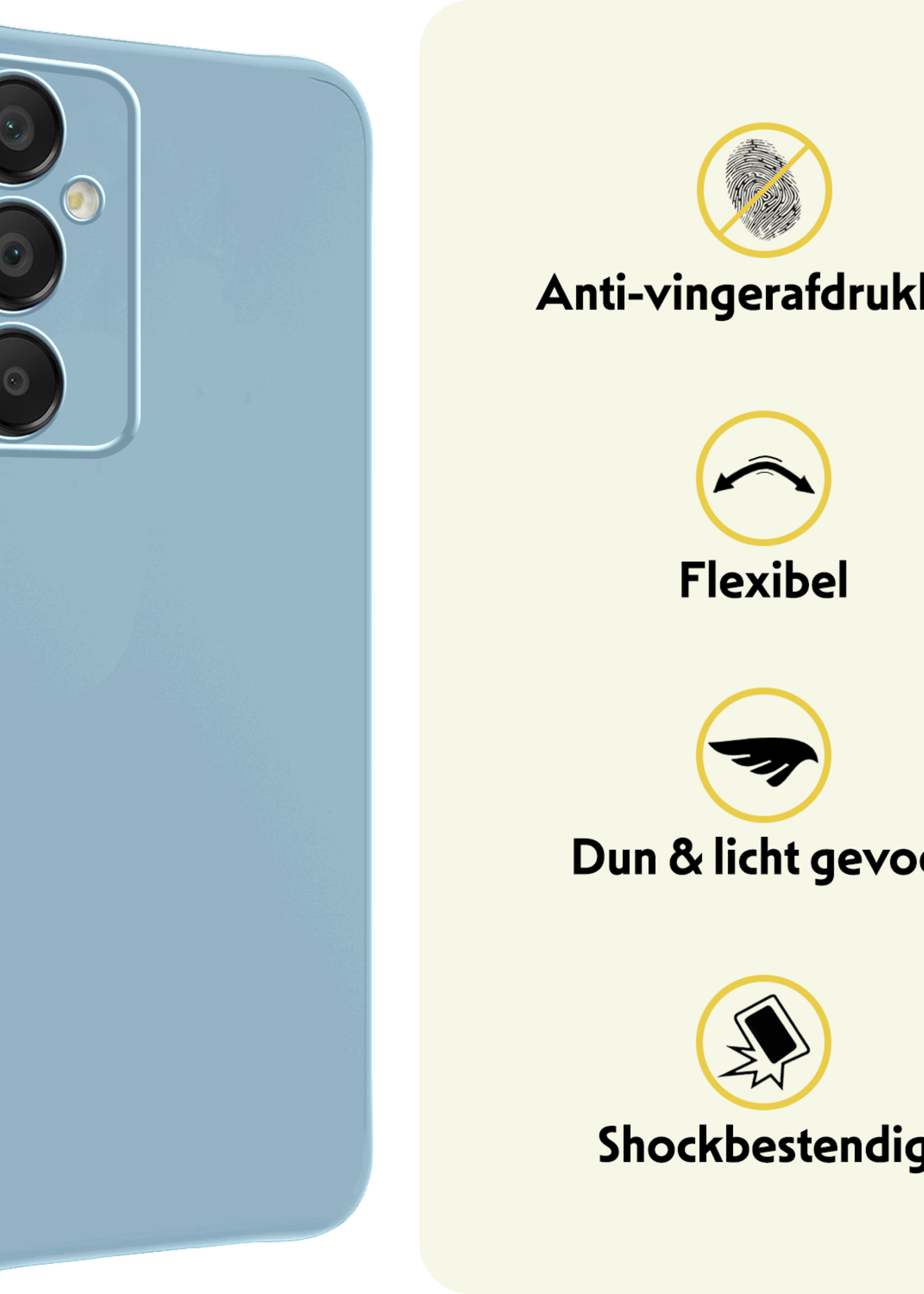 LUQ Hoesje Geschikt voor Samsung A16 Hoesje Siliconen Case - Hoes Geschikt voor Samsung Galaxy A16 Hoes Siliconen - Lichtblauw