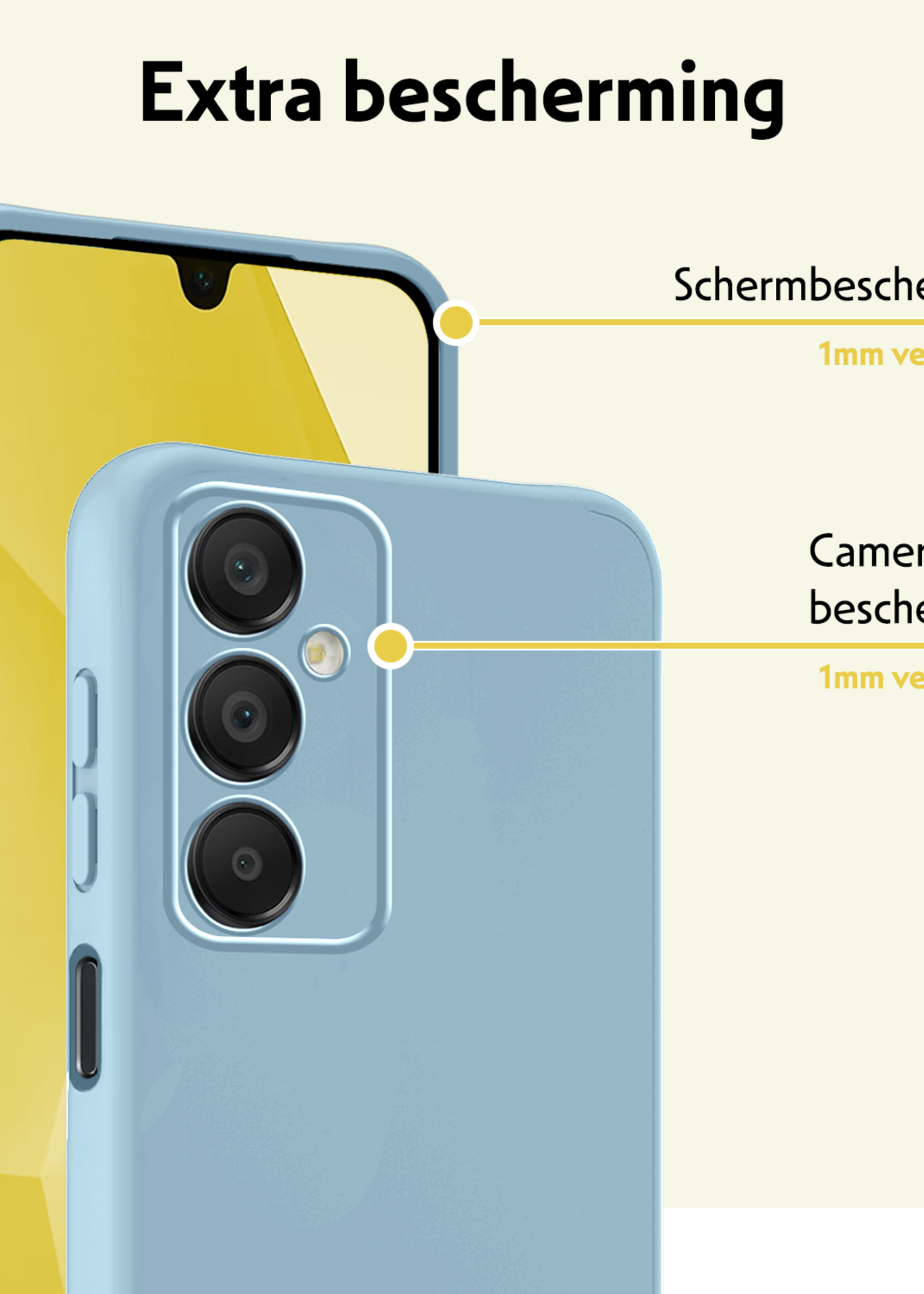 LUQ Hoesje Geschikt voor Samsung A16 Hoesje Siliconen Case - Hoes Geschikt voor Samsung Galaxy A16 Hoes Siliconen - Lichtblauw