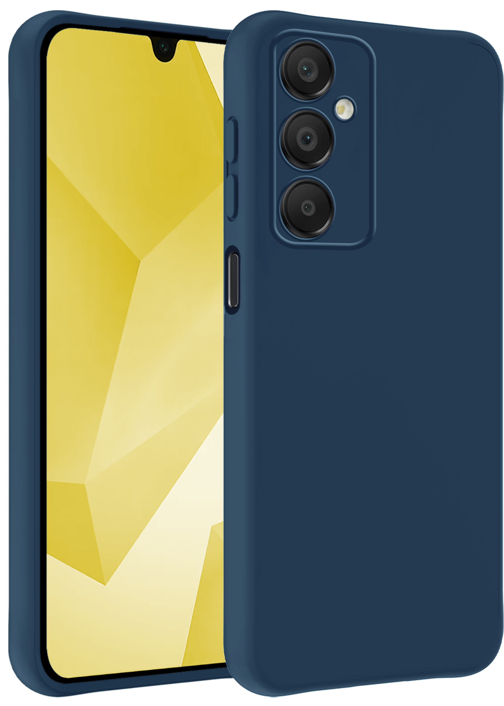 LUQ Hoesje Geschikt voor Samsung A16 Hoesje Siliconen Case - Hoes Geschikt voor Samsung Galaxy A16 Hoes Siliconen - Donkerblauw