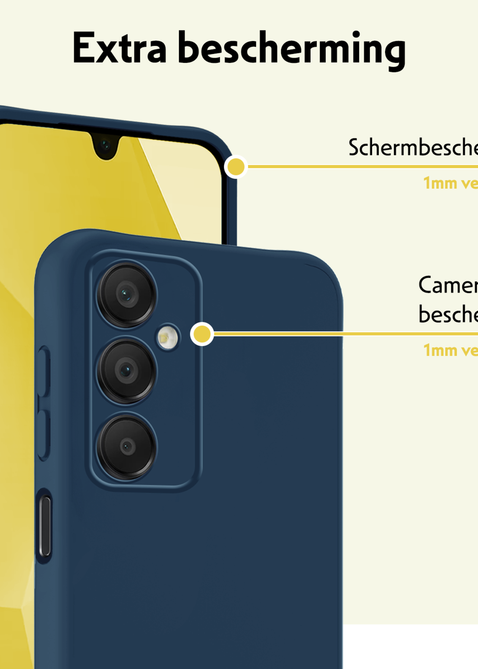 LUQ Hoesje Geschikt voor Samsung A16 Hoesje Siliconen Case - Hoes Geschikt voor Samsung Galaxy A16 Hoes Siliconen - Donkerblauw