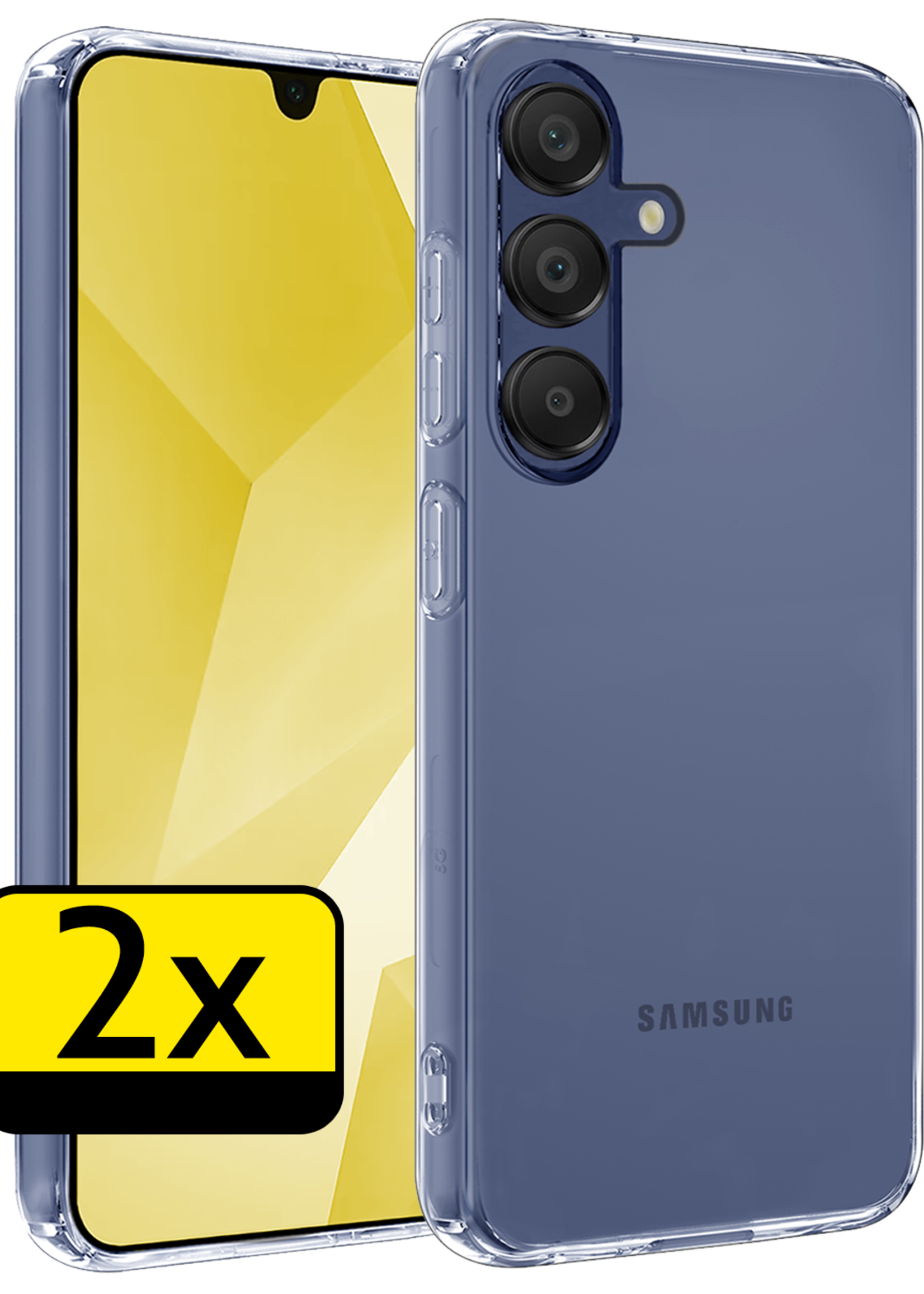 LUQ Hoesje Geschikt voor Samsung A16 Hoesje Siliconen Case - Hoes Geschikt voor Samsung Galaxy A16 Hoes Siliconen - Transparant - 2 Stuks