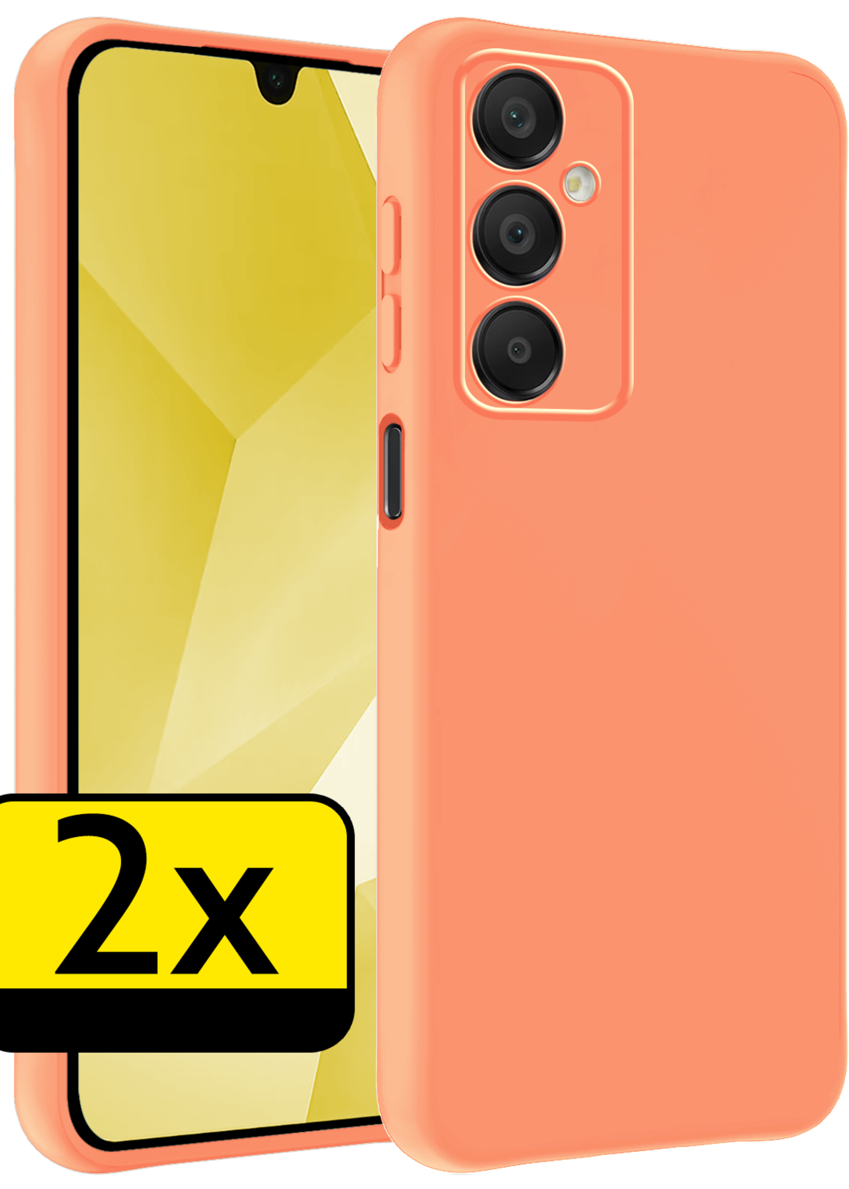 LUQ Hoesje Geschikt voor Samsung A16 Hoesje Siliconen Case - Hoes Geschikt voor Samsung Galaxy A16 Hoes Siliconen - Perzik - 2 Stuks