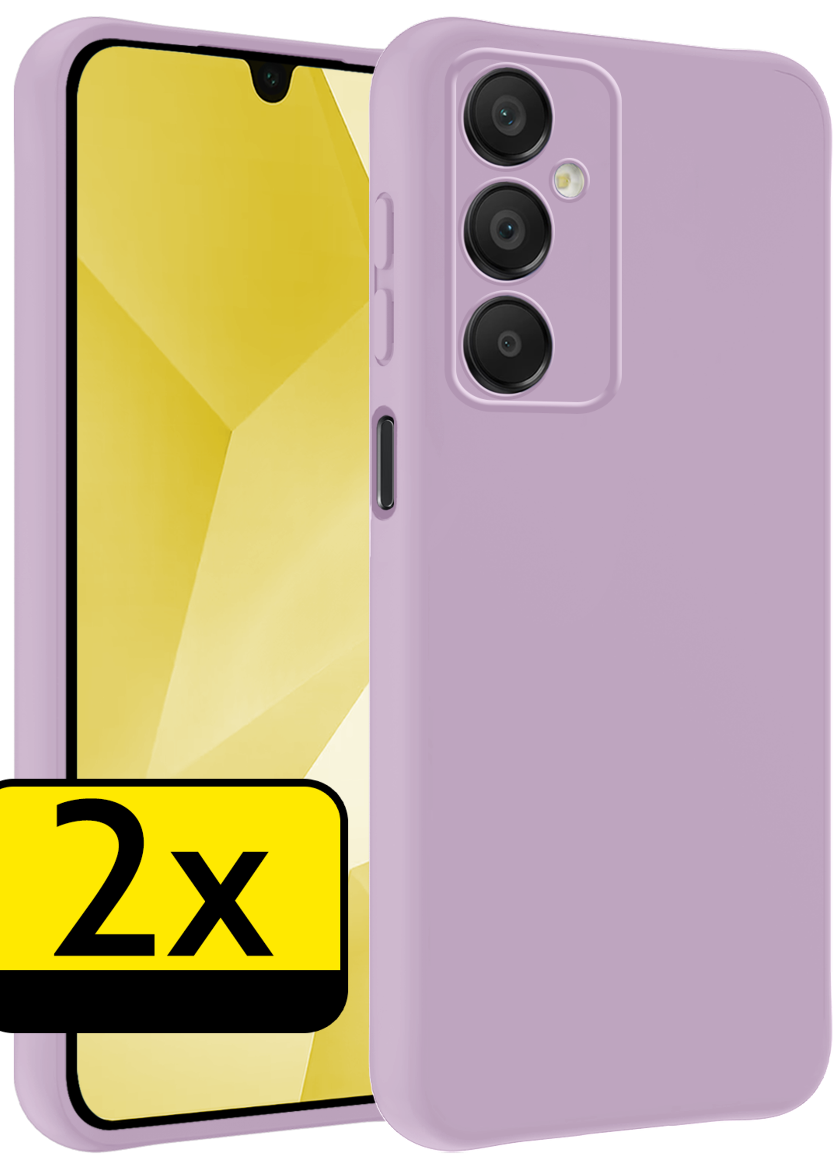 LUQ Hoesje Geschikt voor Samsung A16 Hoesje Siliconen Case - Hoes Geschikt voor Samsung Galaxy A16 Hoes Siliconen - Lila - 2 Stuks