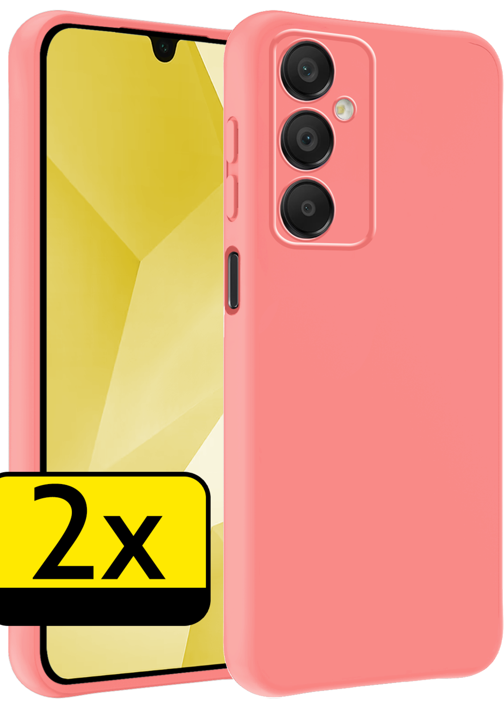 LUQ Hoesje Geschikt voor Samsung A16 Hoesje Siliconen Case - Hoes Geschikt voor Samsung Galaxy A16 Hoes Siliconen - Lichtroze - 2 Stuks