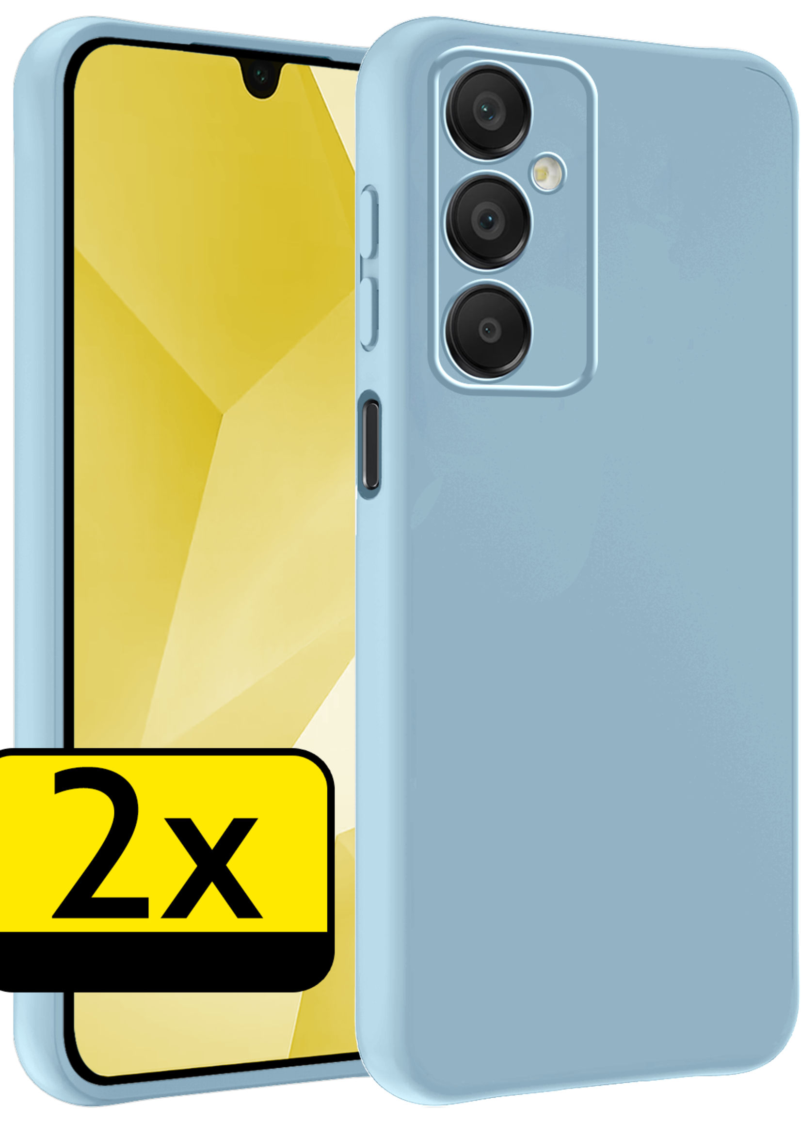 LUQ Hoesje Geschikt voor Samsung A16 Hoesje Siliconen Case - Hoes Geschikt voor Samsung Galaxy A16 Hoes Siliconen - Lichtblauw - 2 Stuks