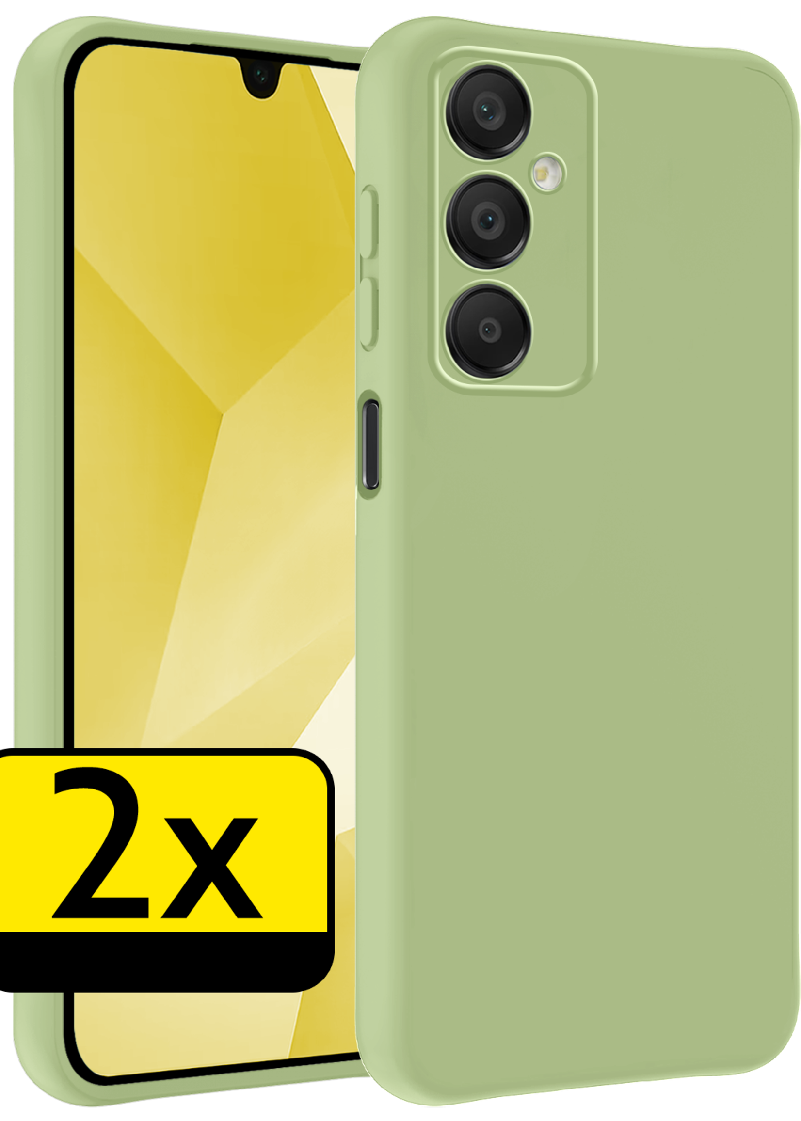 LUQ Hoesje Geschikt voor Samsung A16 Hoesje Siliconen Case - Hoes Geschikt voor Samsung Galaxy A16 Hoes Siliconen - Groen - 2 Stuks