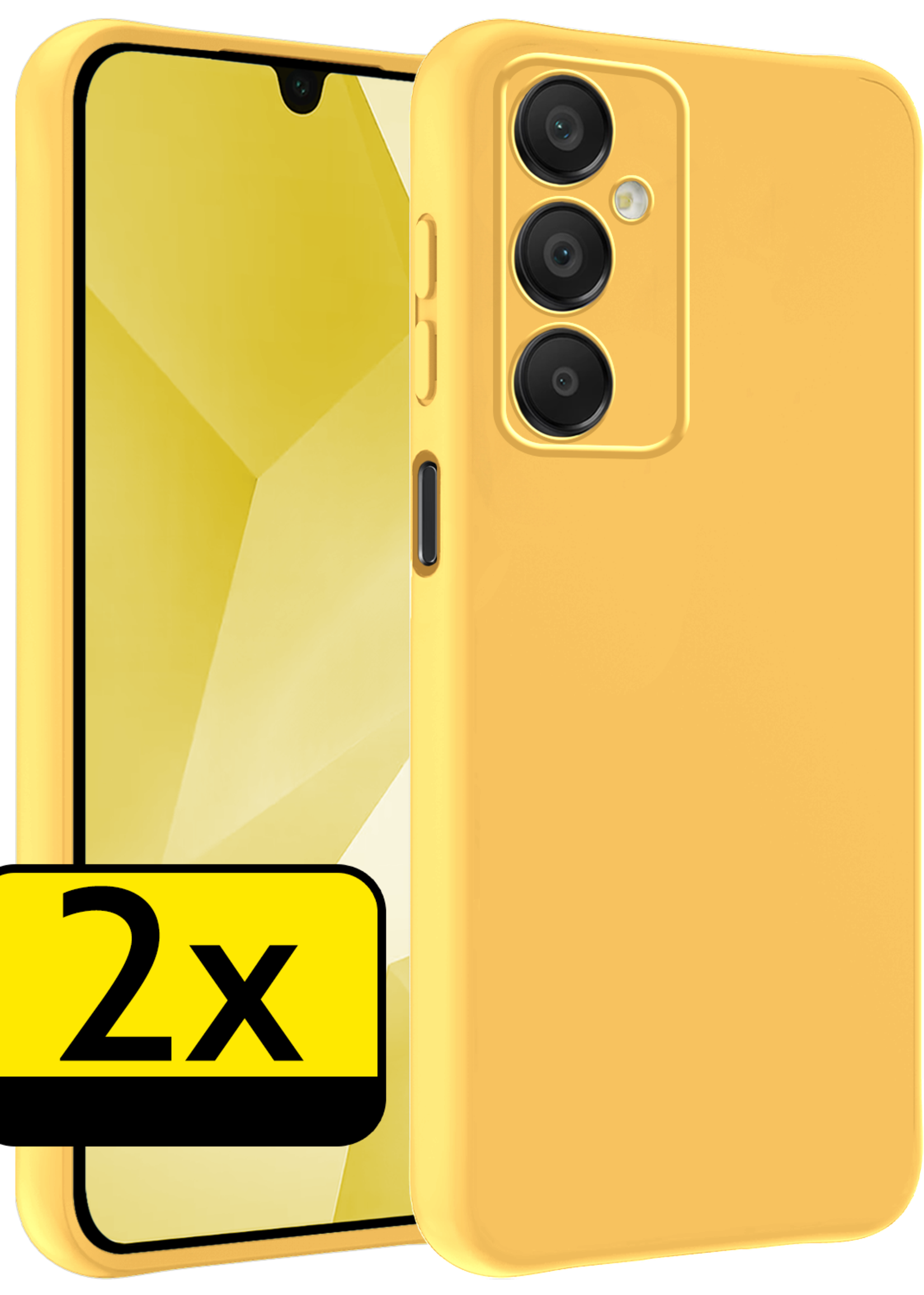 LUQ Hoesje Geschikt voor Samsung A16 Hoesje Siliconen Case - Hoes Geschikt voor Samsung Galaxy A16 Hoes Siliconen - Geel - 2 Stuks