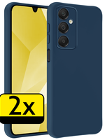 LUQ LUQ Samsung Galaxy A16 Hoesje Siliconen - Donkerblauw - 2 PACK