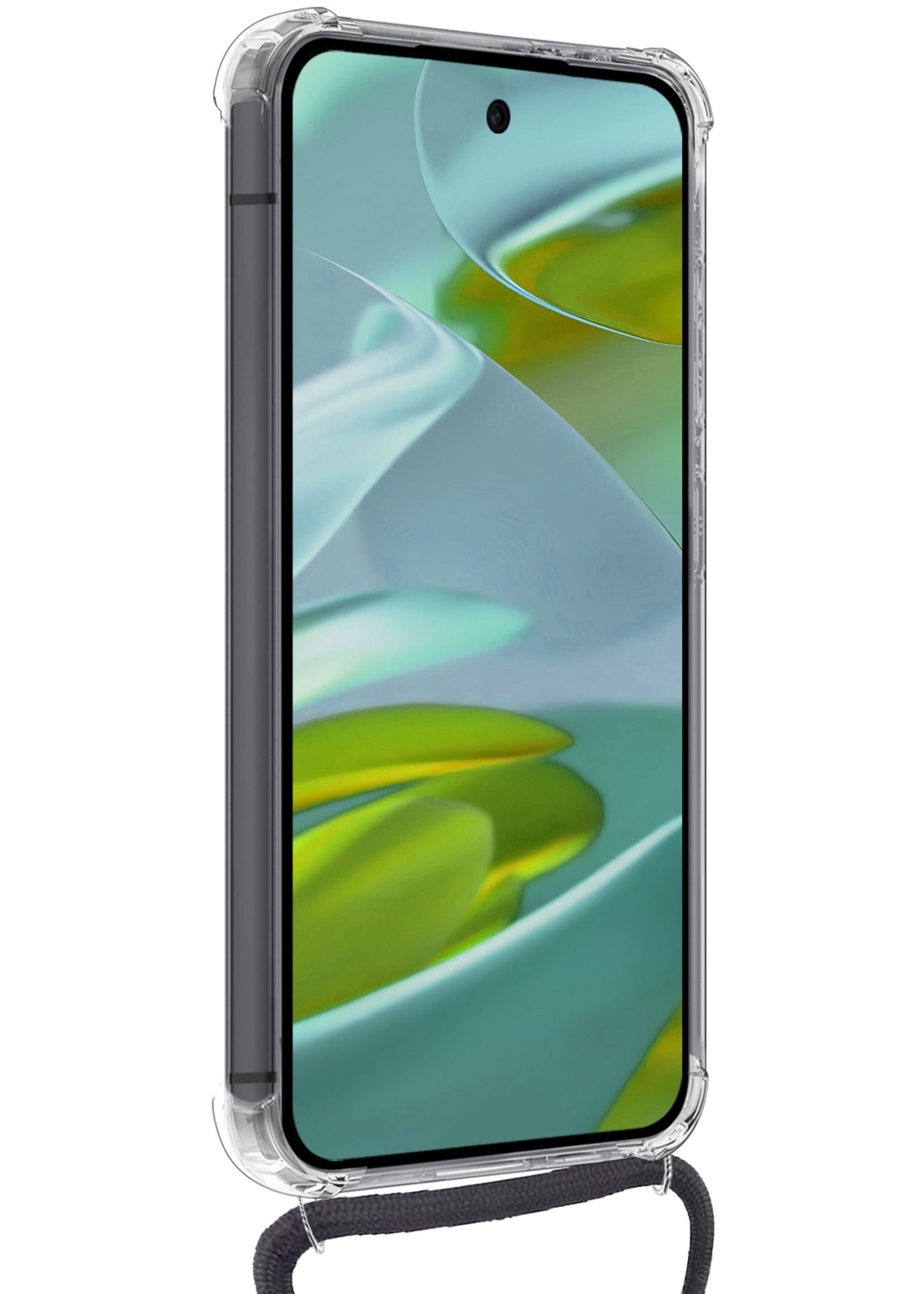 LUQ Hoesje Geschikt voor Google Pixel 9 Pro XL Hoesje Siliconen Shock Proof Hoesje Met Koord Case Met Telefoonkoord - Hoes Geschikt voor Google Pixel 9 Pro XL Hoesje Cover Shockproof Met Koord - Transparant