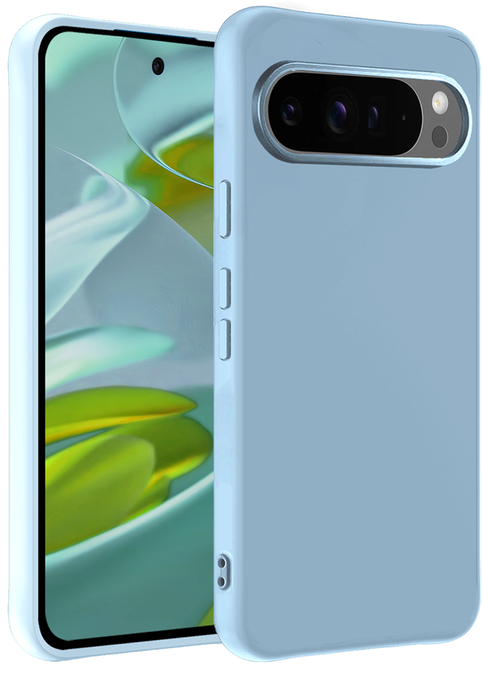 LUQ Hoesje Geschikt voor Google Pixel 9 Pro XL Hoesje Siliconen Case Hoes - Hoes Geschikt voor Google Pixel 9 Pro XL Hoes Cover Case - Lichtblauw