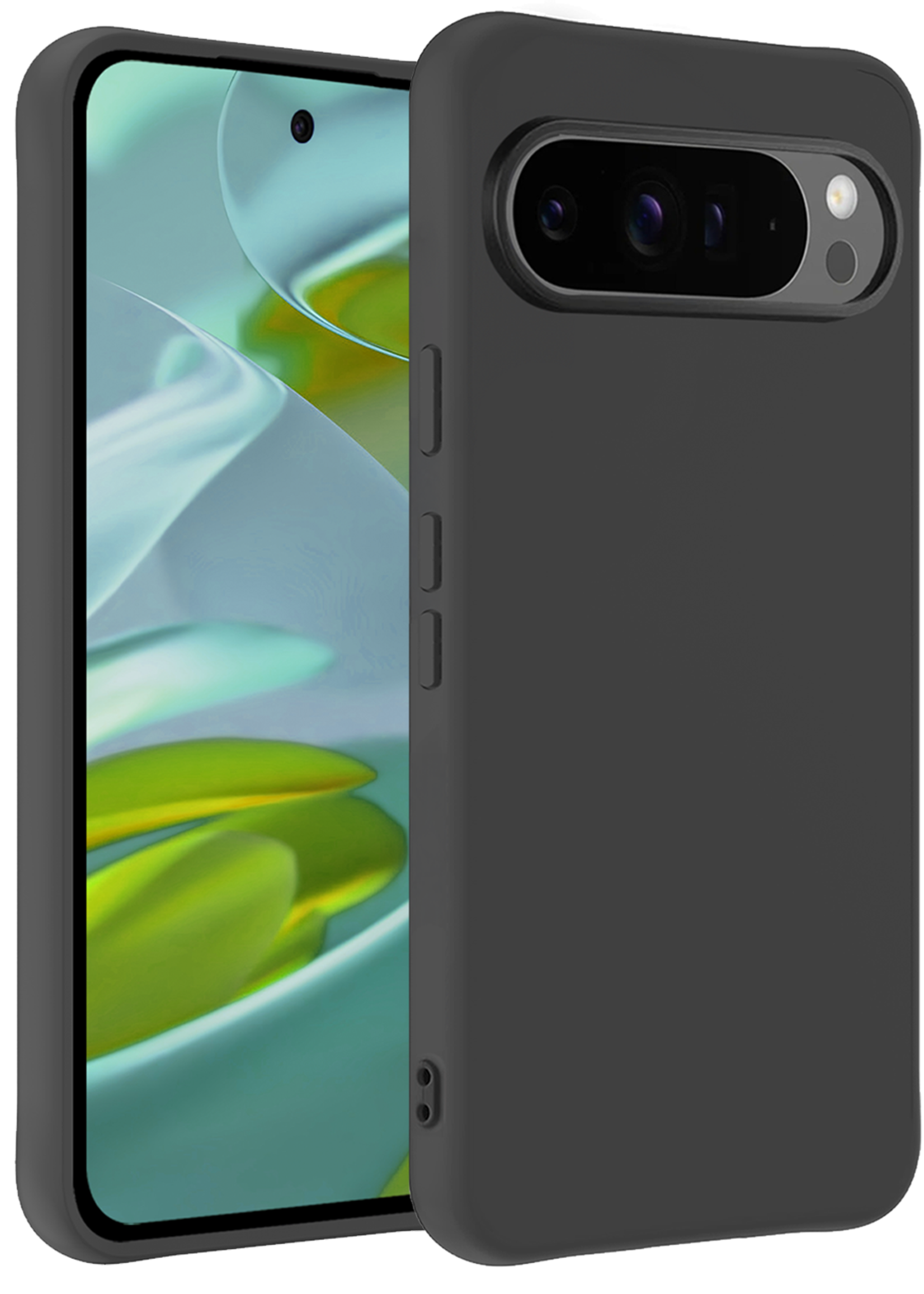 LUQ Hoesje Geschikt voor Google Pixel 9 Pro XL Hoesje Siliconen Case Hoes - Hoes Geschikt voor Google Pixel 9 Pro XL Hoes Cover Case - Zwart