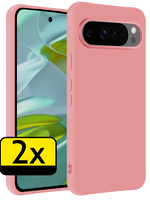 LUQ LUQ Google Pixel 9 Pro XL Hoesje Siliconen - Lichtroze - 2 PACK
