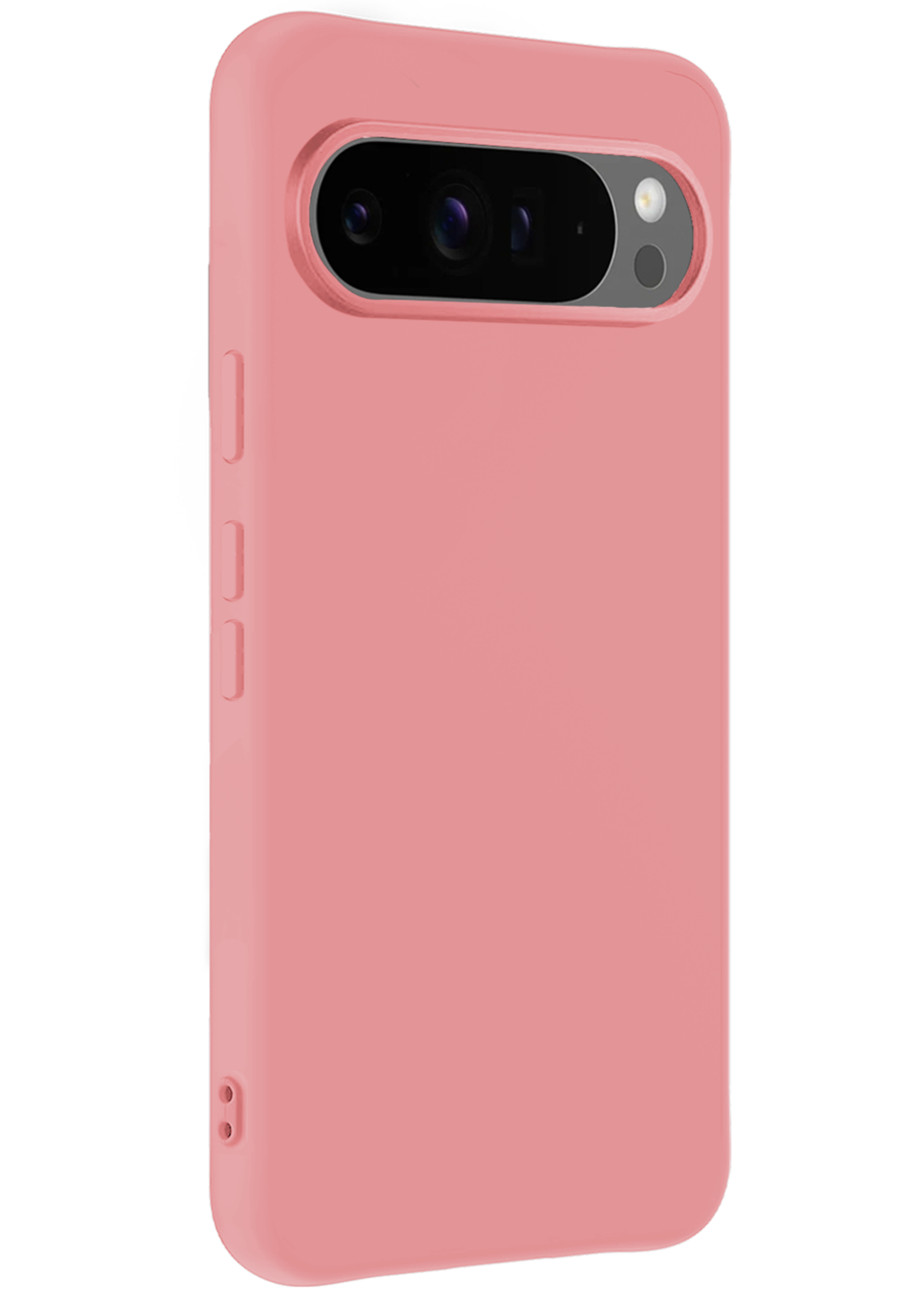 LUQ Hoesje Geschikt voor Google Pixel 9 Pro XL Hoesje Siliconen Case Hoes Met 2x Screenprotector - Hoes Geschikt voor Google Pixel 9 Pro XL Hoes Cover Case - Lichtroze