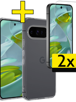 LUQ LUQ Google Pixel 9 Pro XL Hoesje Siliconen Met 2x Screenprotector - Transparant