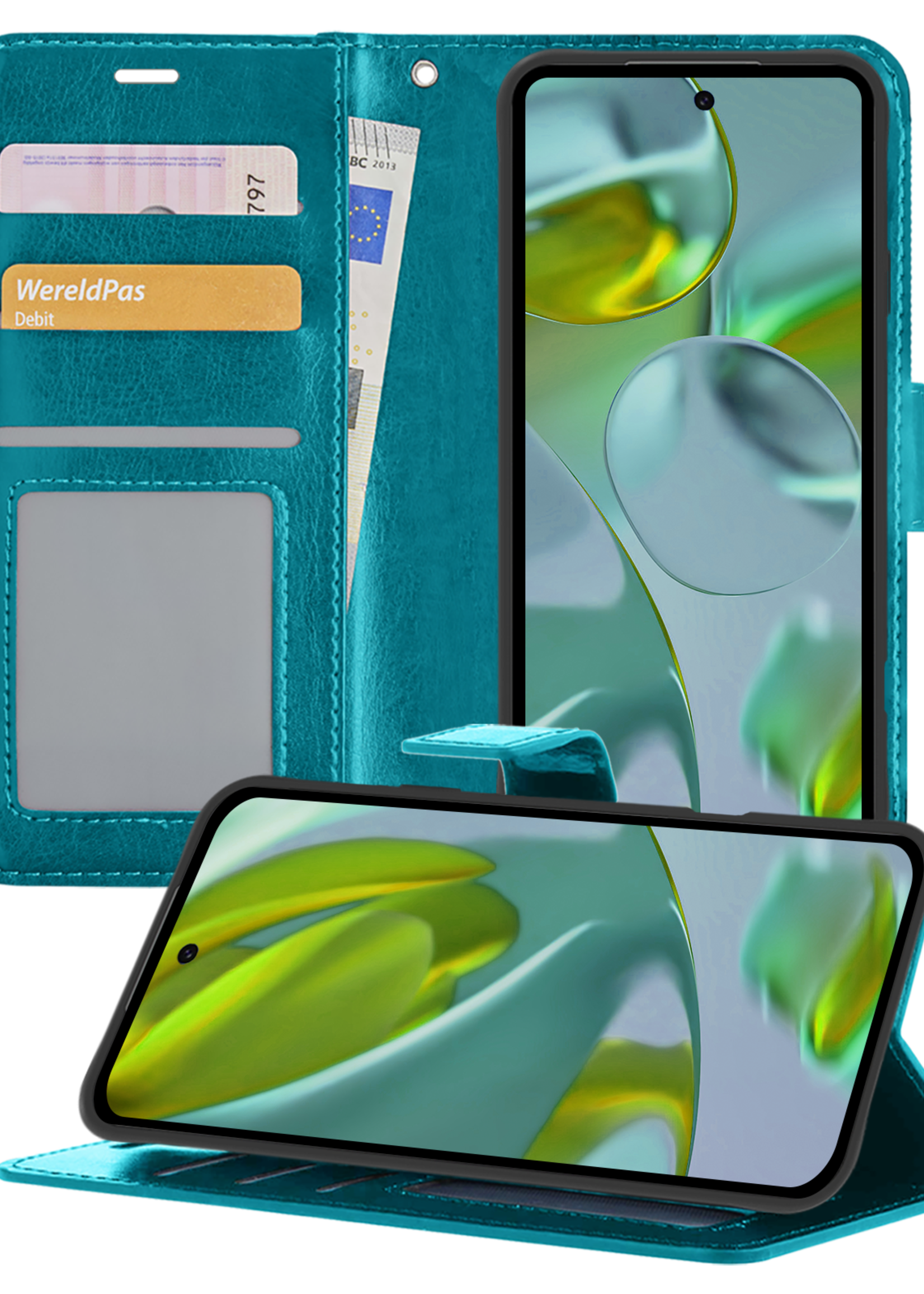 LUQ Hoesje Geschikt voor Google Pixel 9 Pro XL Hoesje Book Case Hoes Portemonnee Cover Walletcase - Hoes Geschikt voor Google Pixel 9 Pro XL Hoes Bookcase Hoesje - Turquoise