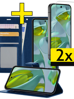 LUQ LUQ Google Pixel 9 Pro XL Hoesje Bookcase Met 2x Screenprotector - Donkerblauw