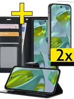 LUQ LUQ Google Pixel 9 Pro XL Hoesje Bookcase Met 2x Screenprotector - Zwart
