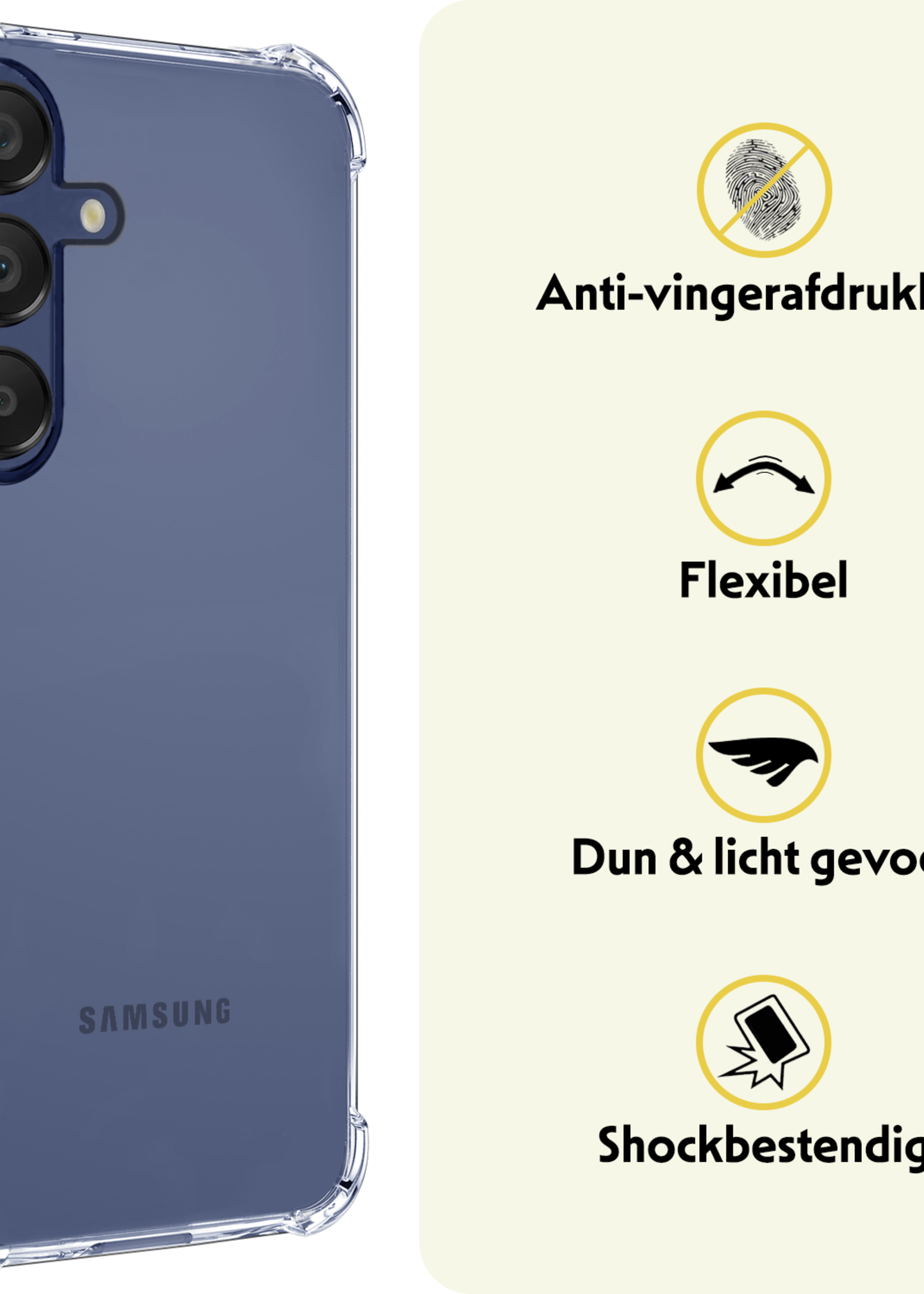 LUQ Hoesje Geschikt voor Samsung A16 Hoesje Shockproof Case Siliconen Met Screenprotector - Hoes Geschikt voor Samsung Galaxy A16 Hoes Cover Siliconen - Transparant