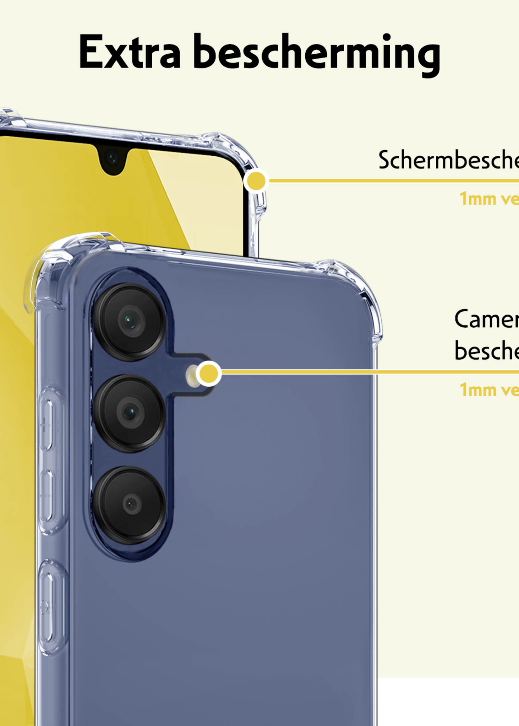 LUQ Hoesje Geschikt voor Samsung A16 Hoesje Shockproof Case Siliconen - Hoes Geschikt voor Samsung Galaxy A16 Hoes Cover Siliconen - Transparant - 2 Stuks