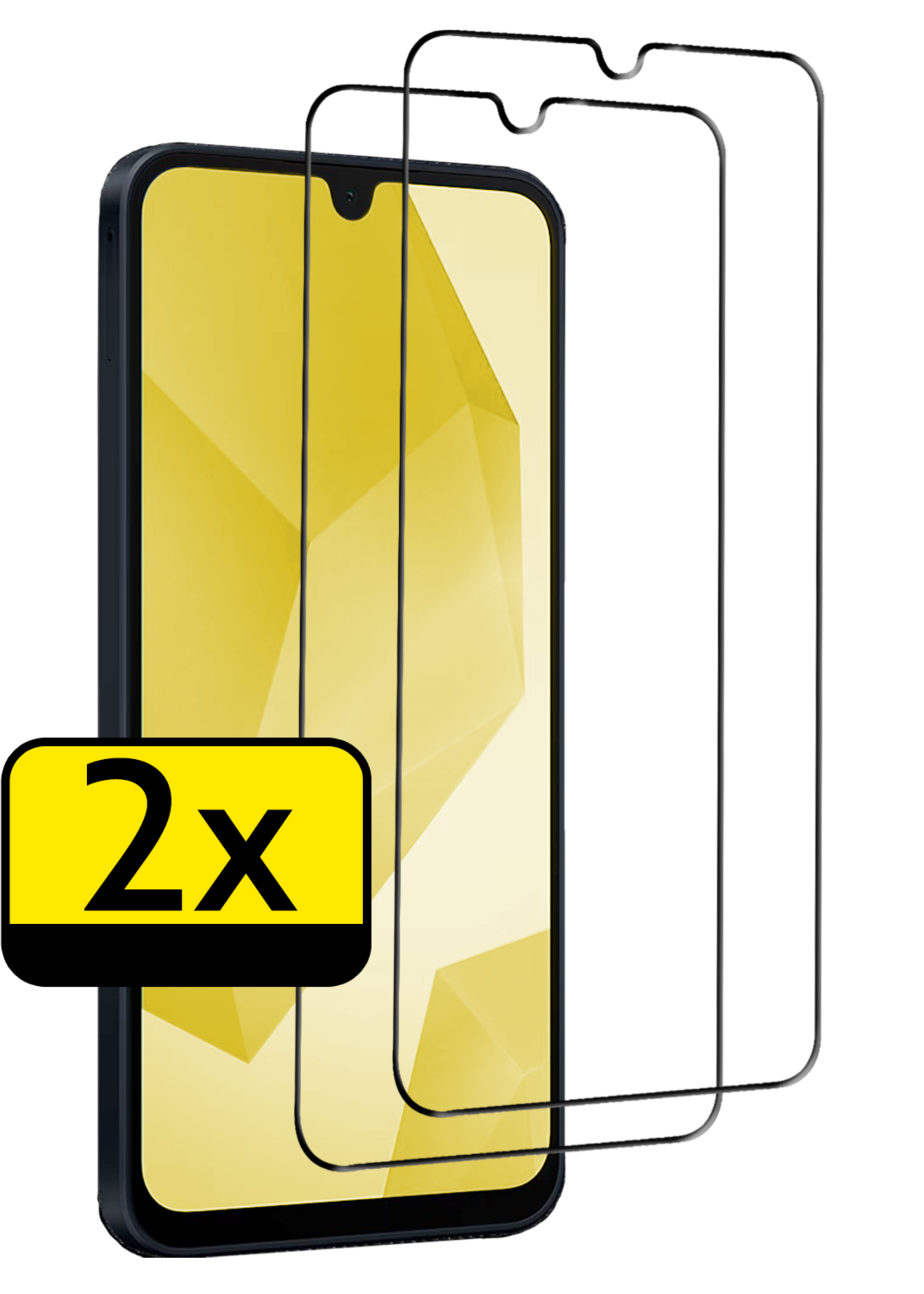 LUQ Screenprotector - Geschikt voor - Samsung A16 - Screenprotector Glas Full Cover - Screenprotector Geschikt voor Samsung Galaxy A16 Screenprotector Full Cover - 2 Stuks