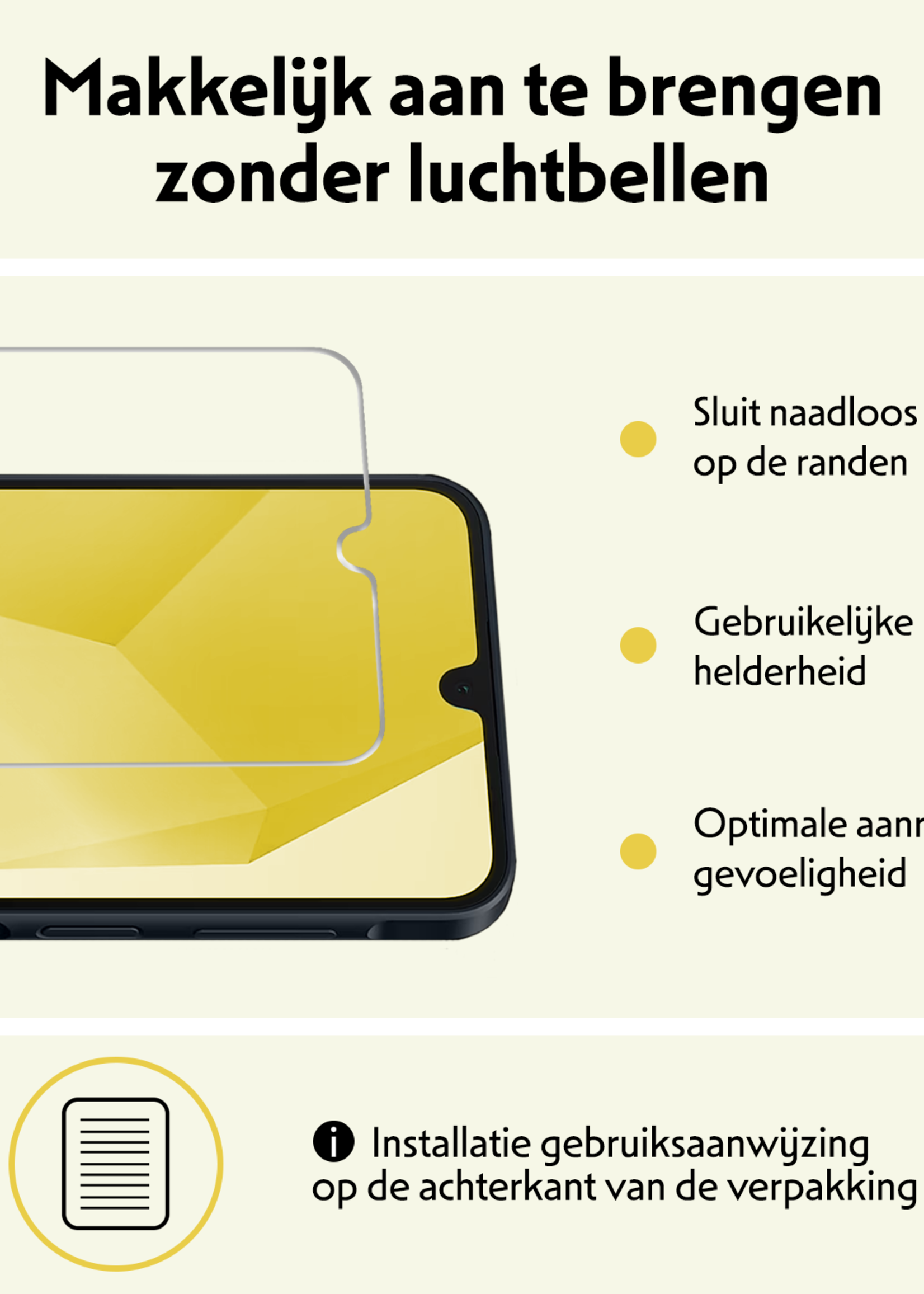 LUQ Screenprotector - Geschikt voor - Samsung A16 - Screenprotector Beschermglas Gehard Glas - Screenprotector Geschikt voor Samsung Galaxy A16 Screenprotector Glas - 3 Stuks