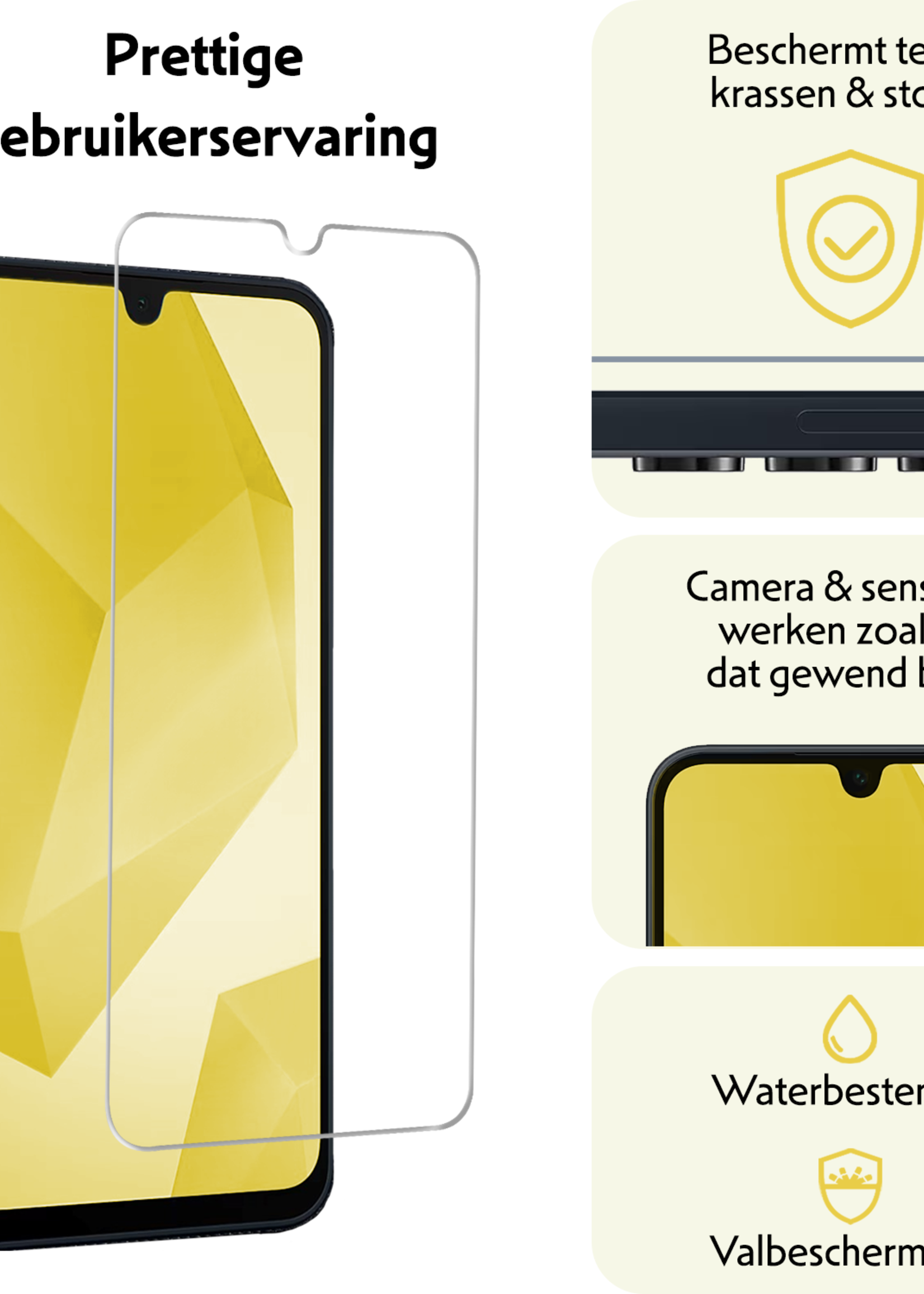 LUQ Screenprotector - Geschikt voor - Samsung A16 - Screenprotector Beschermglas Gehard Glas - Screenprotector Geschikt voor Samsung Galaxy A16 Screenprotector Glas