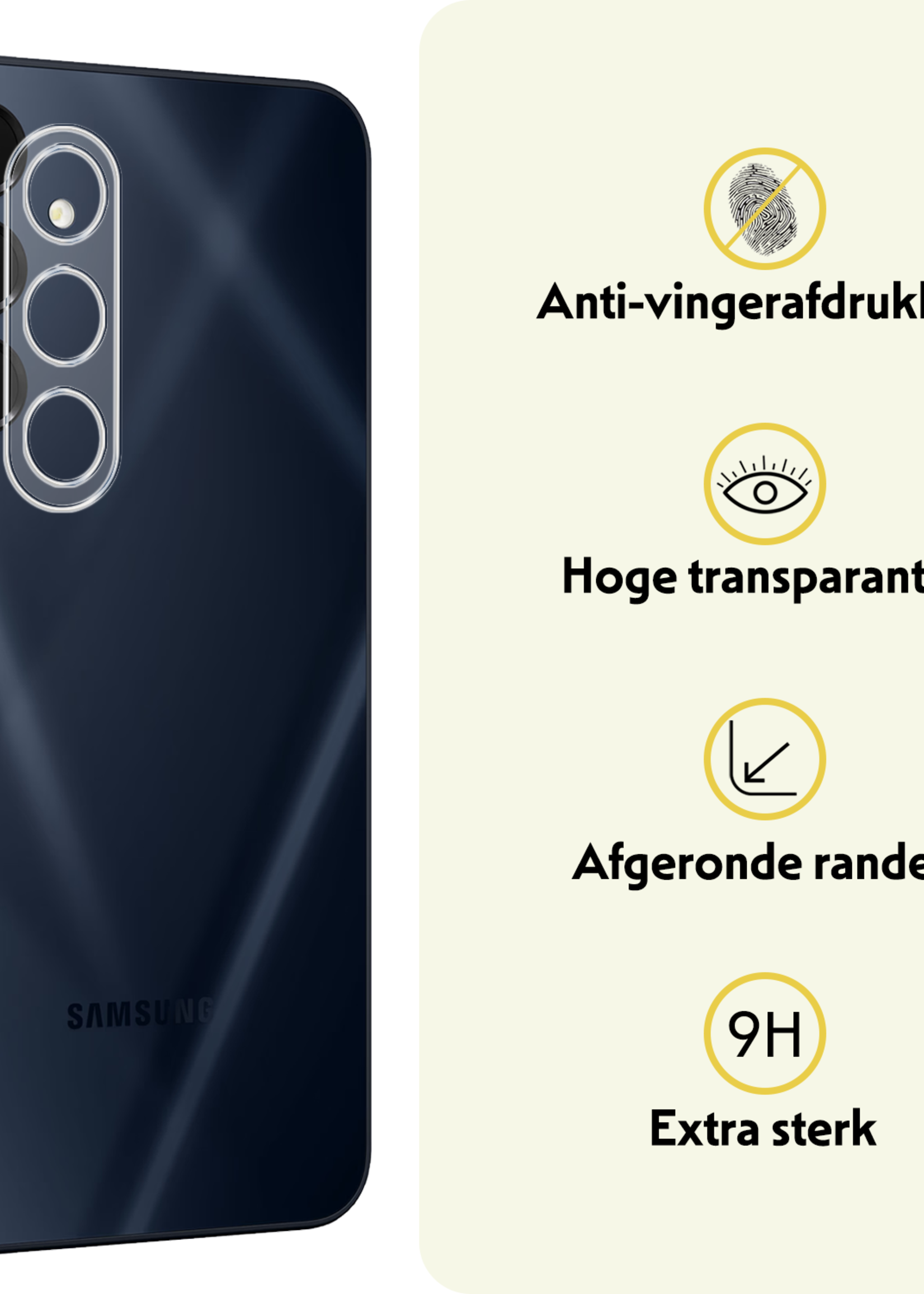 LUQ Screenprotector - Geschikt voor - Samsung A16 - Privacy Screenprotector Bescherm Glas - Privacy Screenprotector Geschikt voor Samsung Galaxy A16 Screenprotector Glas - 3 Stuks
