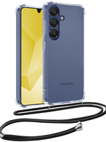 LUQ LUQ Samsung Galaxy A16 Hoesje Transparant Shockproof Met Zwart Koord