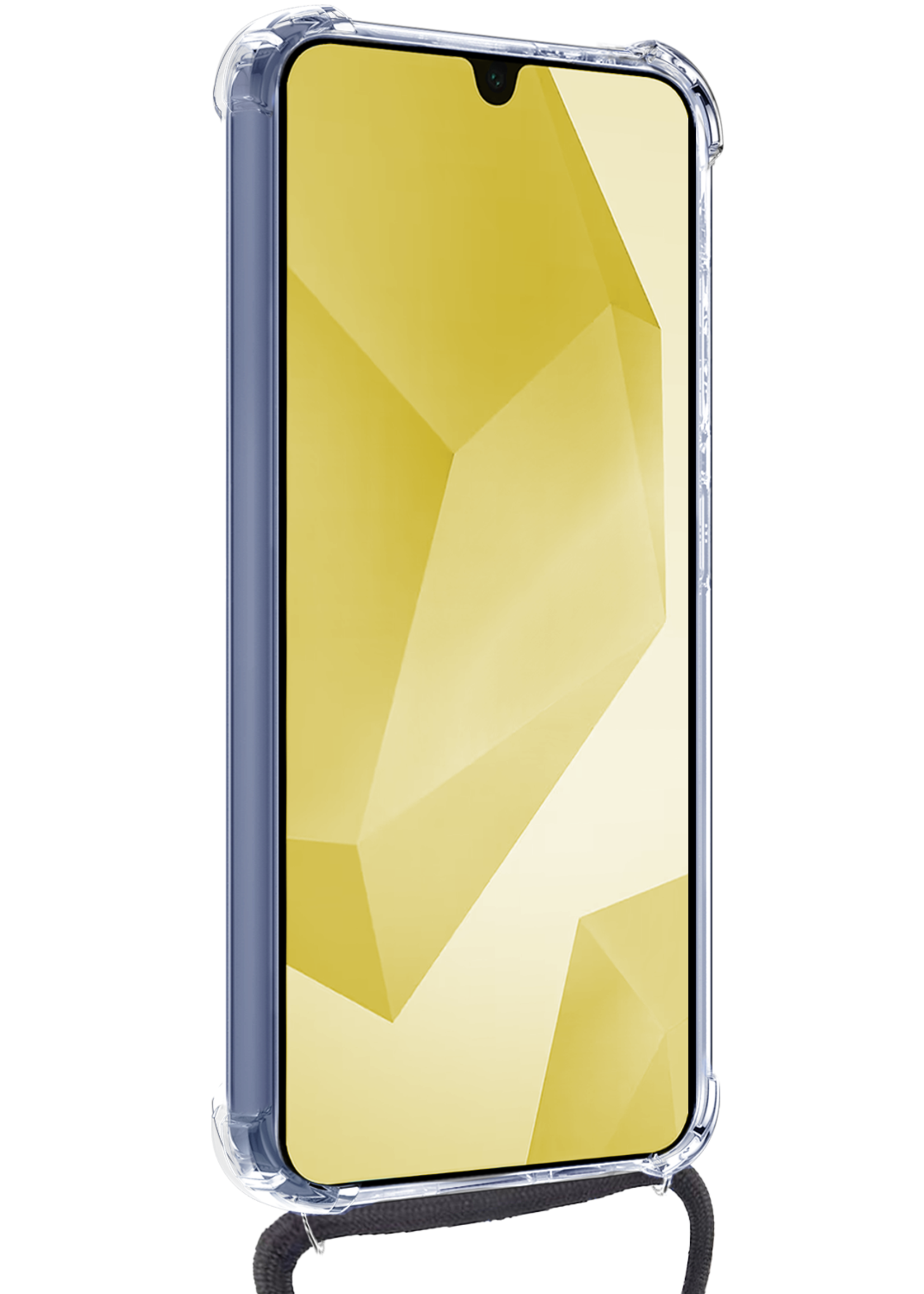 LUQ Hoesje Geschikt voor Samsung A16 Hoesje Shockproof Case Siliconen Hoes Met Koord - Transparant