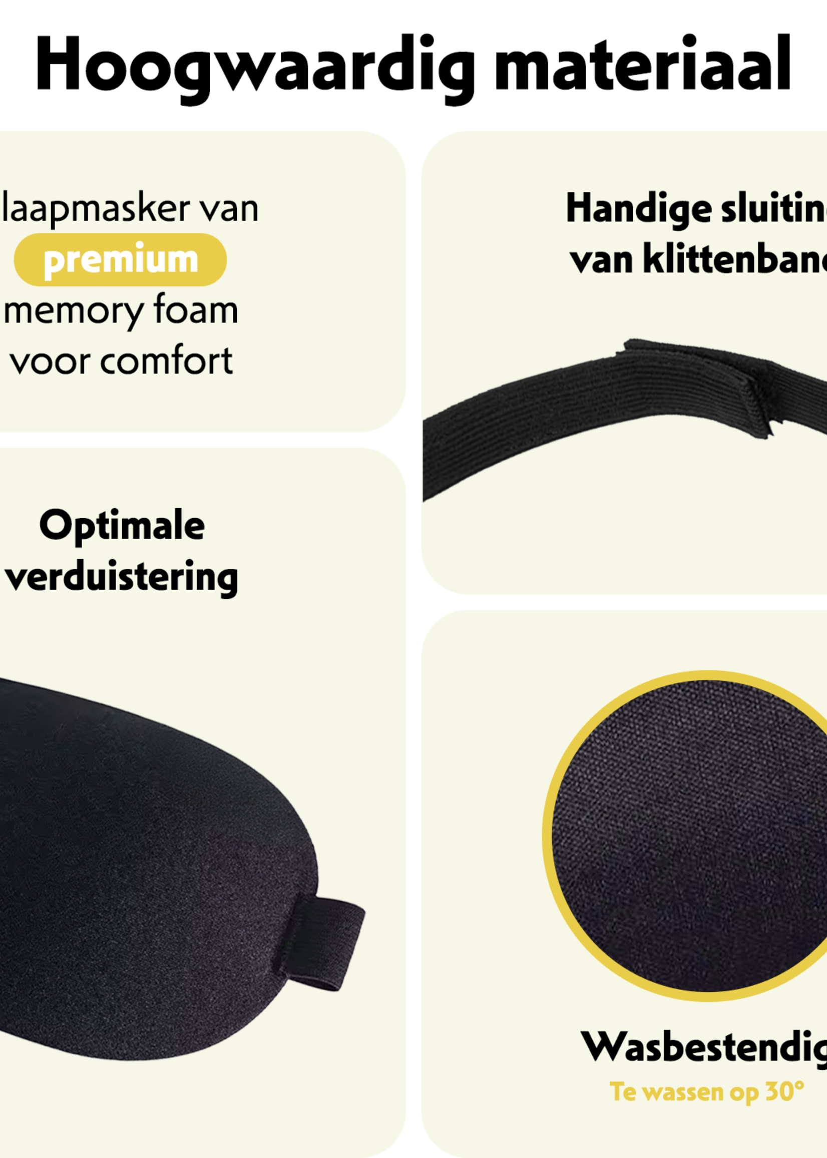 LUQ Slaapmasker Vrouwen Mannen - Comfortabel Slaapmasker 3D Slaapmasker Kind Slaapmasker 100% Verduisterend Oogmasker Wallen - Zwart