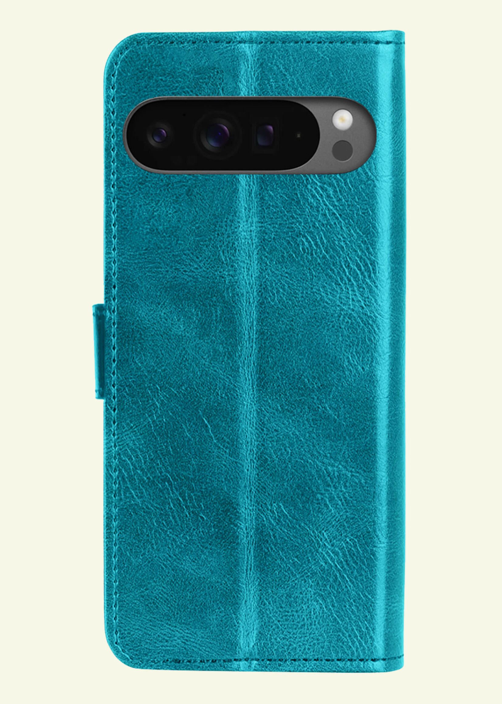 LUQ Hoesje Geschikt voor Google Pixel 9 Pro XL Hoesje Book Case Hoes Portemonnee Cover Walletcase Met Screenprotector - Hoes Geschikt voor Google Pixel 9 Pro XL Hoes Bookcase Hoesje - Turquoise