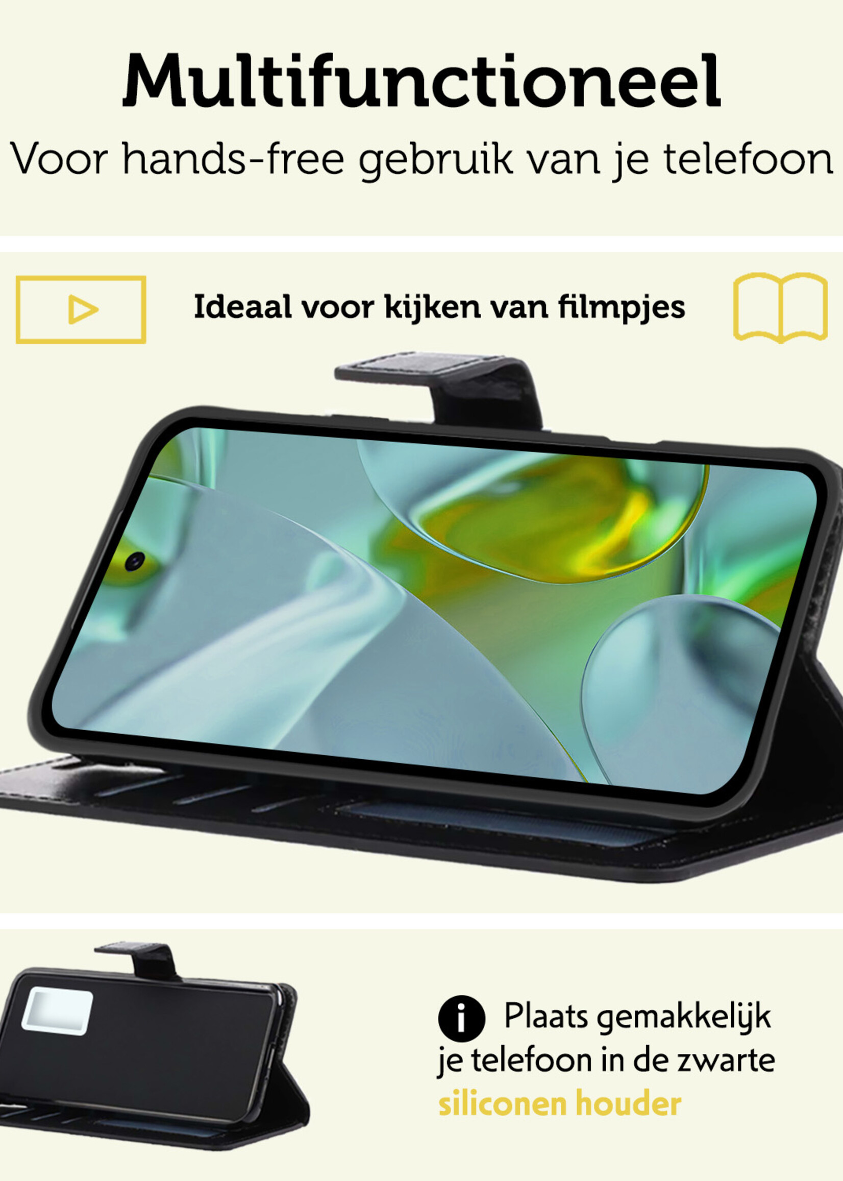 LUQ Hoesje Geschikt voor Google Pixel 9 Pro XL Hoesje Book Case Hoes Portemonnee Cover Walletcase - Hoes Geschikt voor Google Pixel 9 Pro XL Hoes Bookcase Hoesje - Zwart