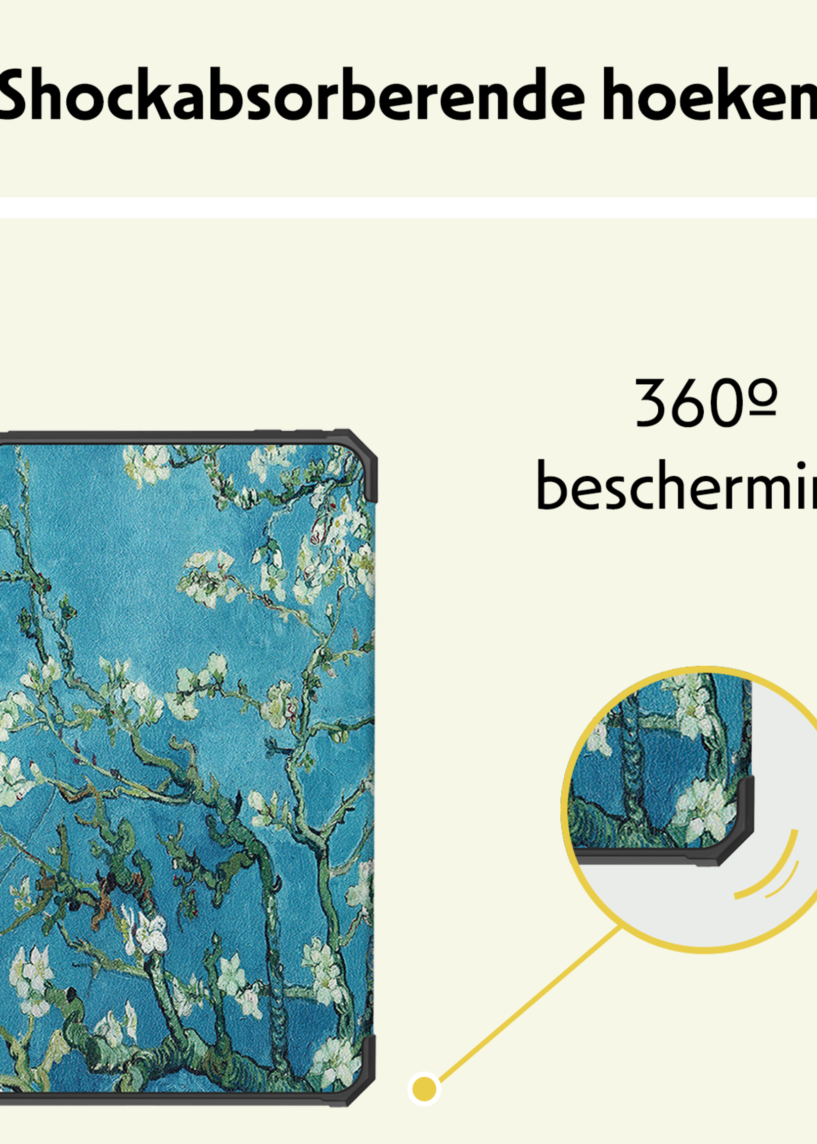 LUQ LUQ iPad Mini 7 Hoesje Met Uitsparing Voor Apple Pencil - Bloesem