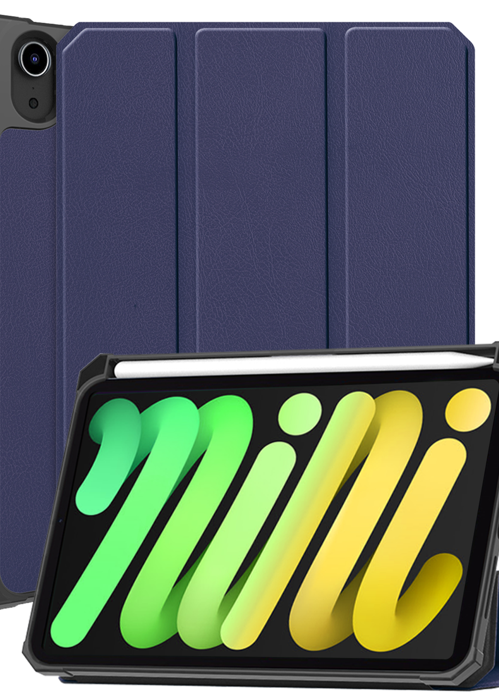 LUQ LUQ iPad Mini 7 Hoesje Met Uitsparing Voor Apple Pencil - Donkerblauw