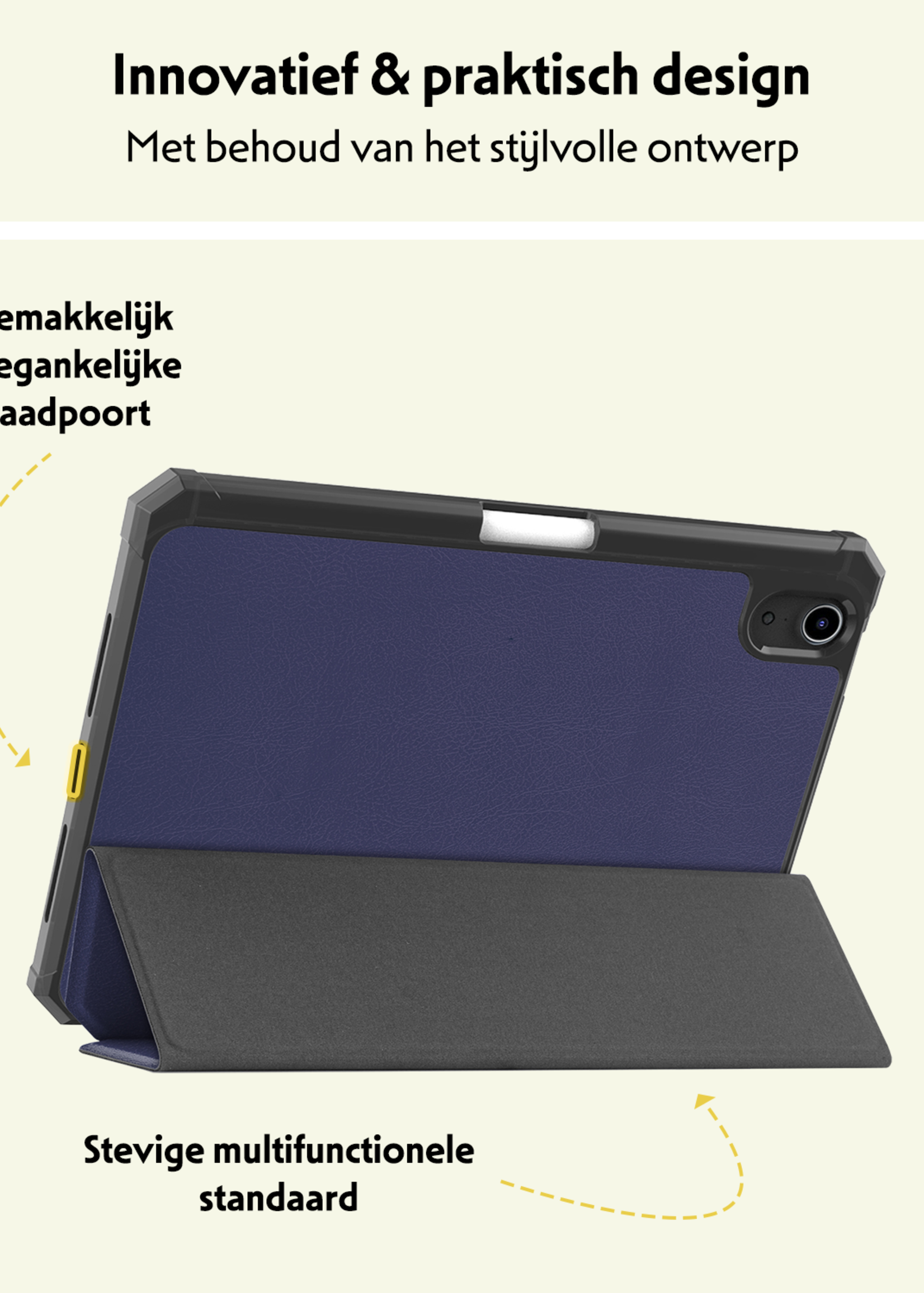 LUQ LUQ iPad Mini 7 Hoesje Met Uitsparing Voor Apple Pencil - Donkerblauw