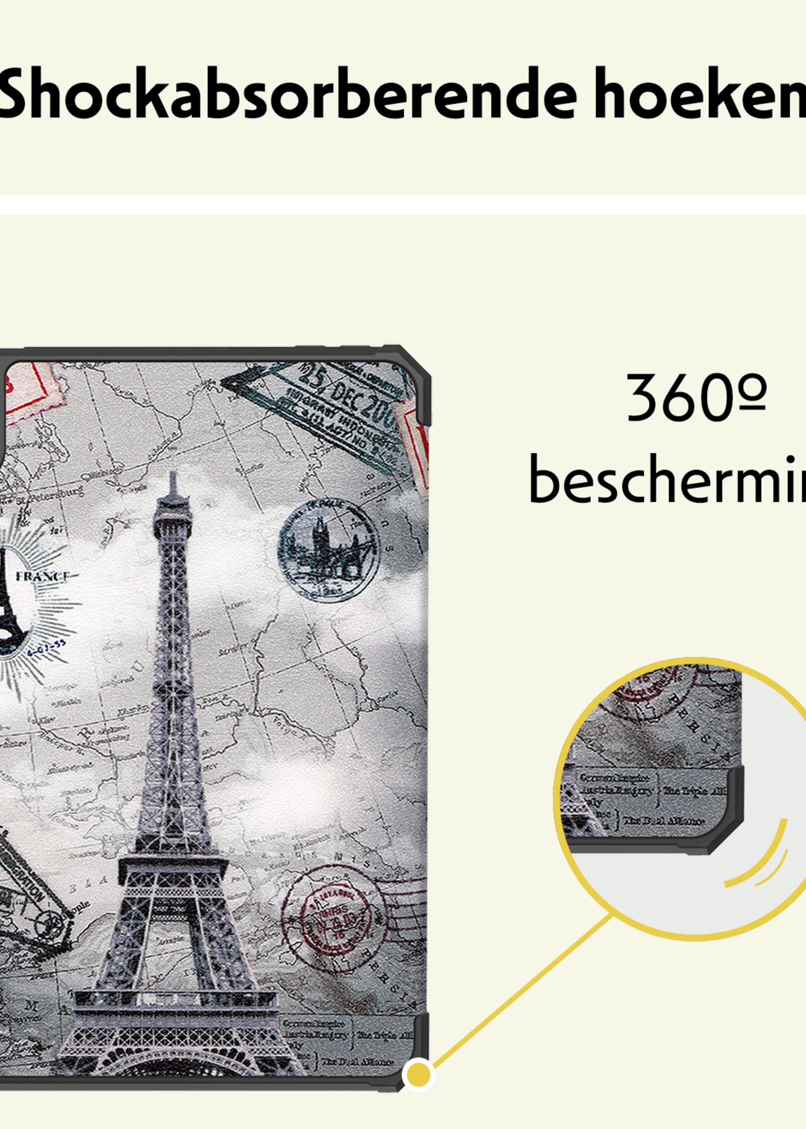 LUQ LUQ iPad Mini 7 Hoesje Met Uitsparing Voor Apple Pencil - Eiffeltoren