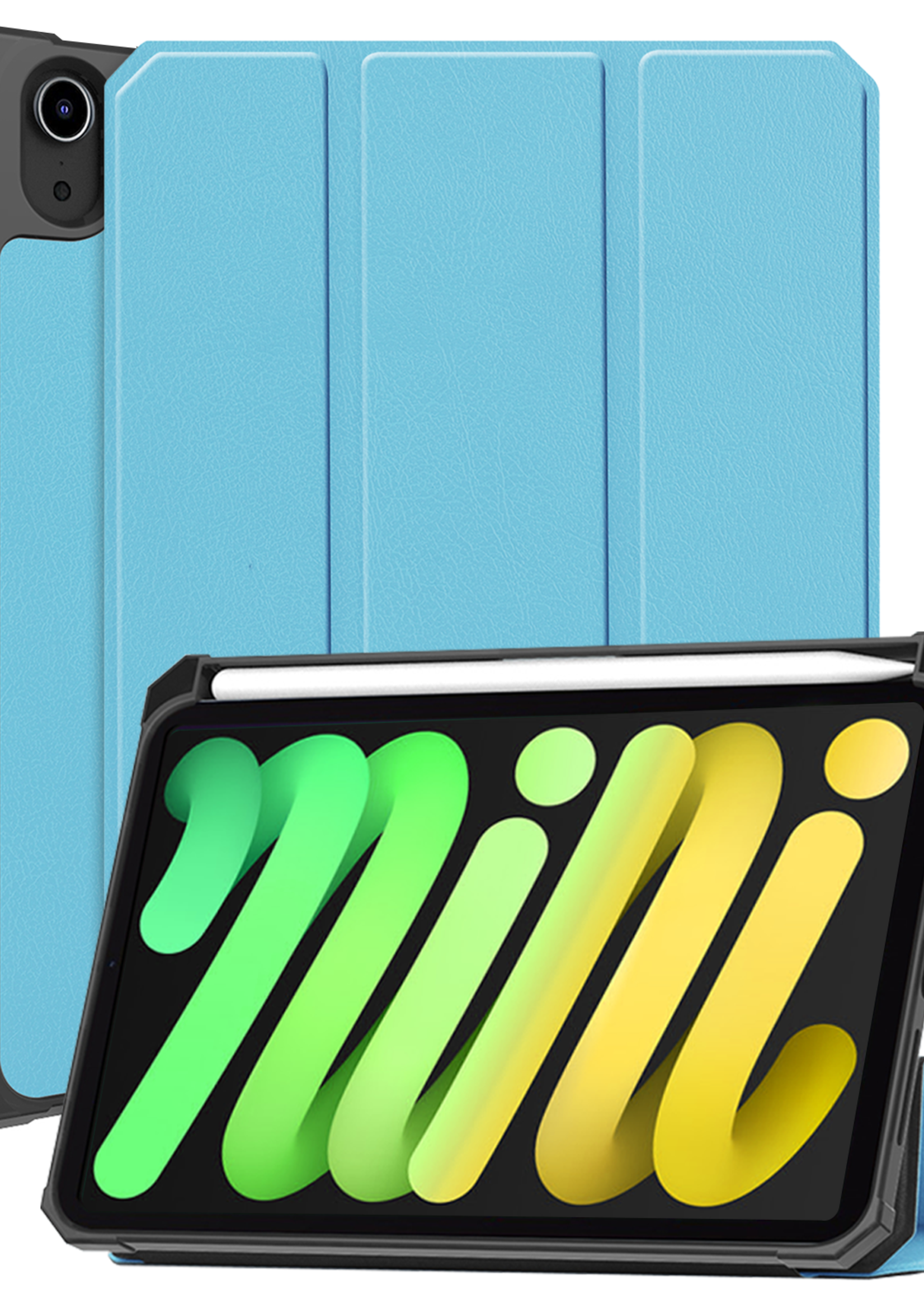 LUQ LUQ iPad Mini 7 Hoesje Met Uitsparing Voor Apple Pencil - Lichtblauw