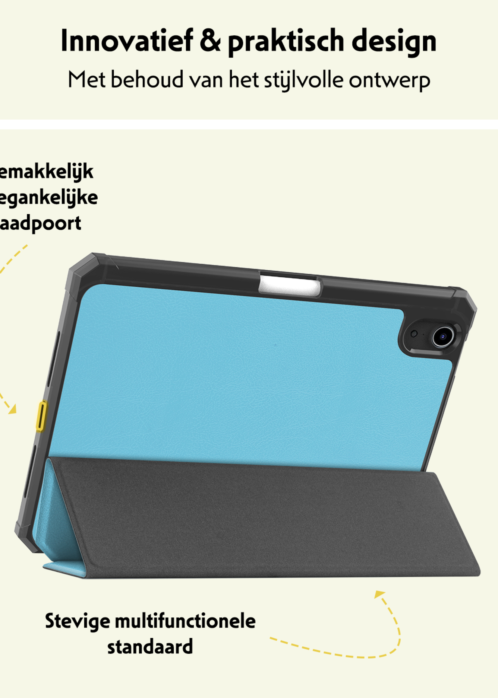 LUQ LUQ iPad Mini 7 Hoesje Met Uitsparing Voor Apple Pencil - Lichtblauw