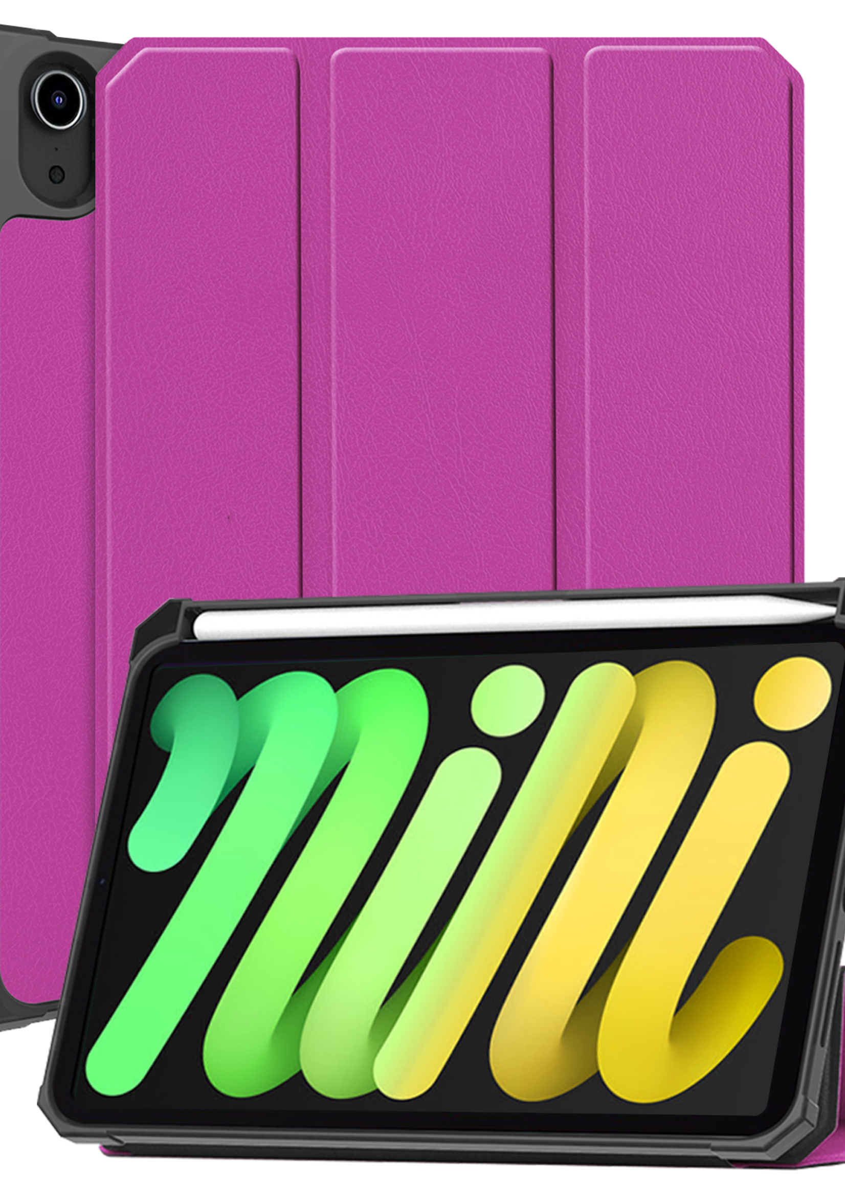 LUQ LUQ iPad Mini 7 Hoesje Met Uitsparing Voor Apple Pencil - Paars