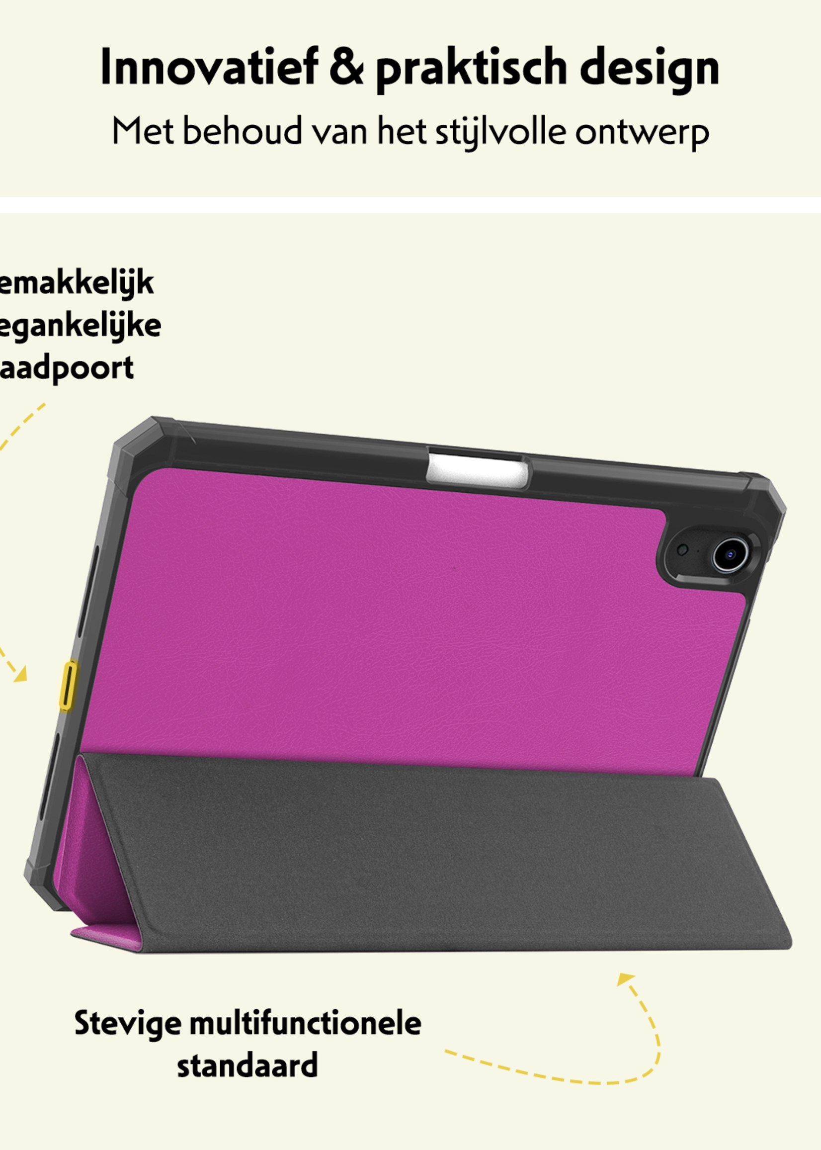 LUQ LUQ iPad Mini 7 Hoesje Met Uitsparing Voor Apple Pencil - Paars