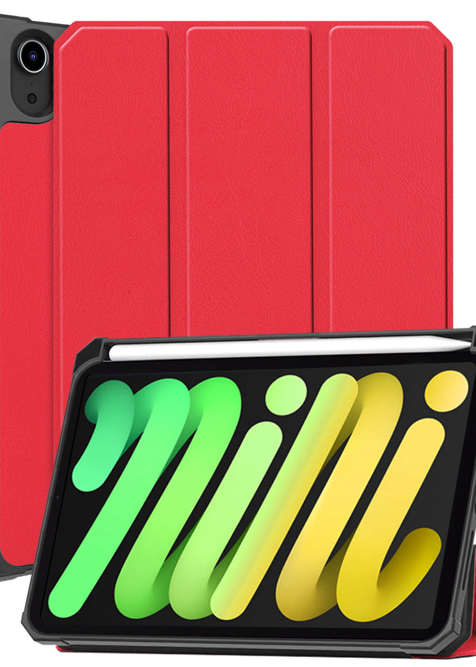 LUQ LUQ iPad Mini 7 Hoesje Met Uitsparing Voor Apple Pencil - Rood