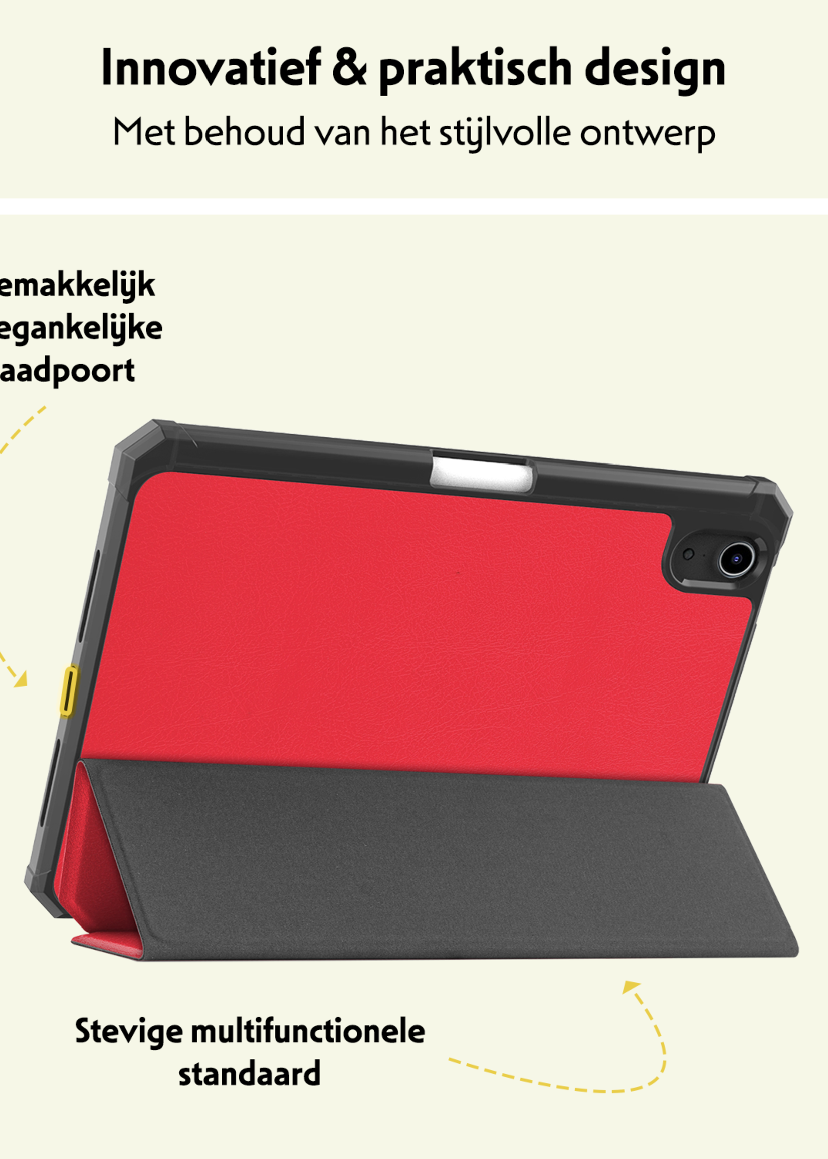 LUQ LUQ iPad Mini 7 Hoesje Met Uitsparing Voor Apple Pencil - Rood