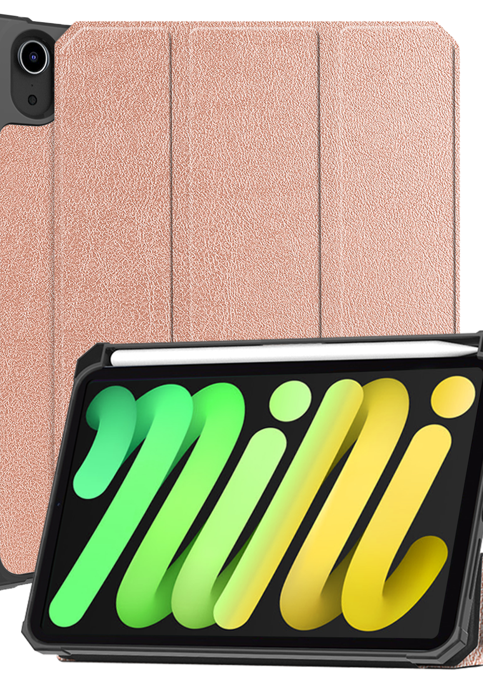 LUQ LUQ iPad Mini 7 Hoesje Met Uitsparing Voor Apple Pencil - Rose Goud