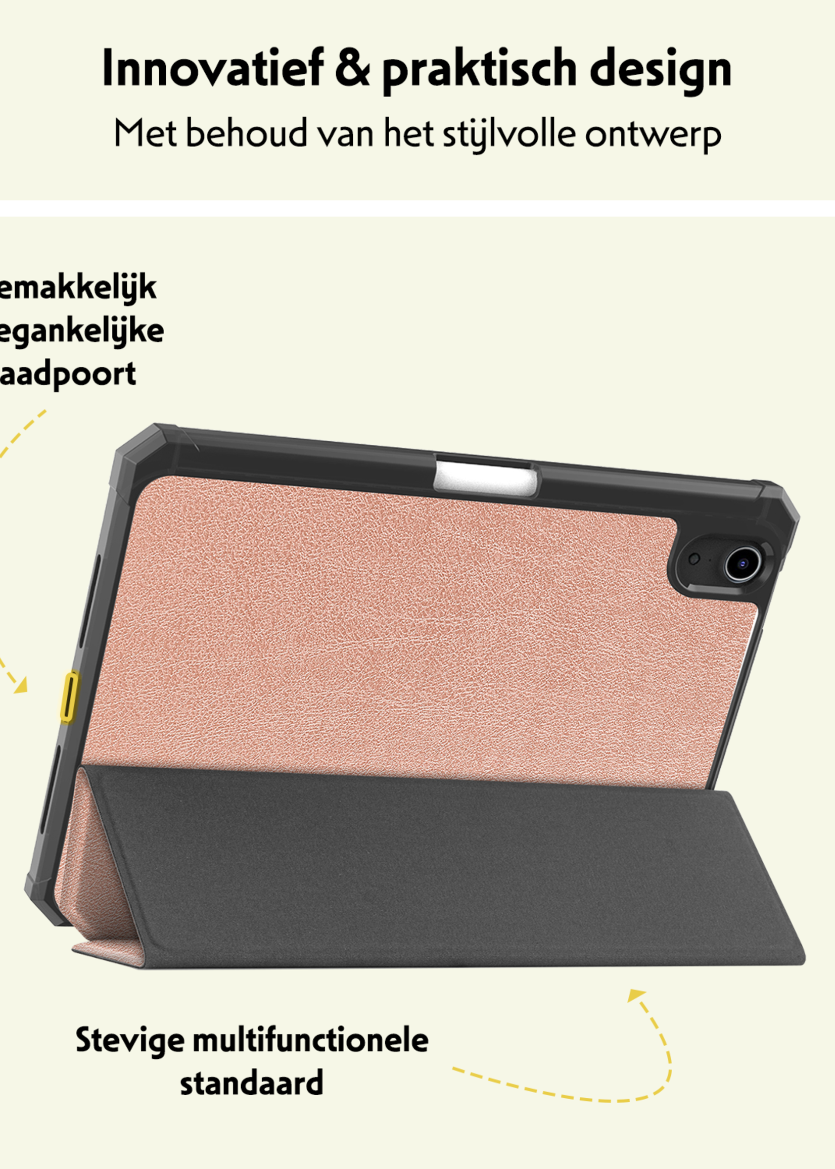 LUQ LUQ iPad Mini 7 Hoesje Met Uitsparing Voor Apple Pencil - Rose Goud