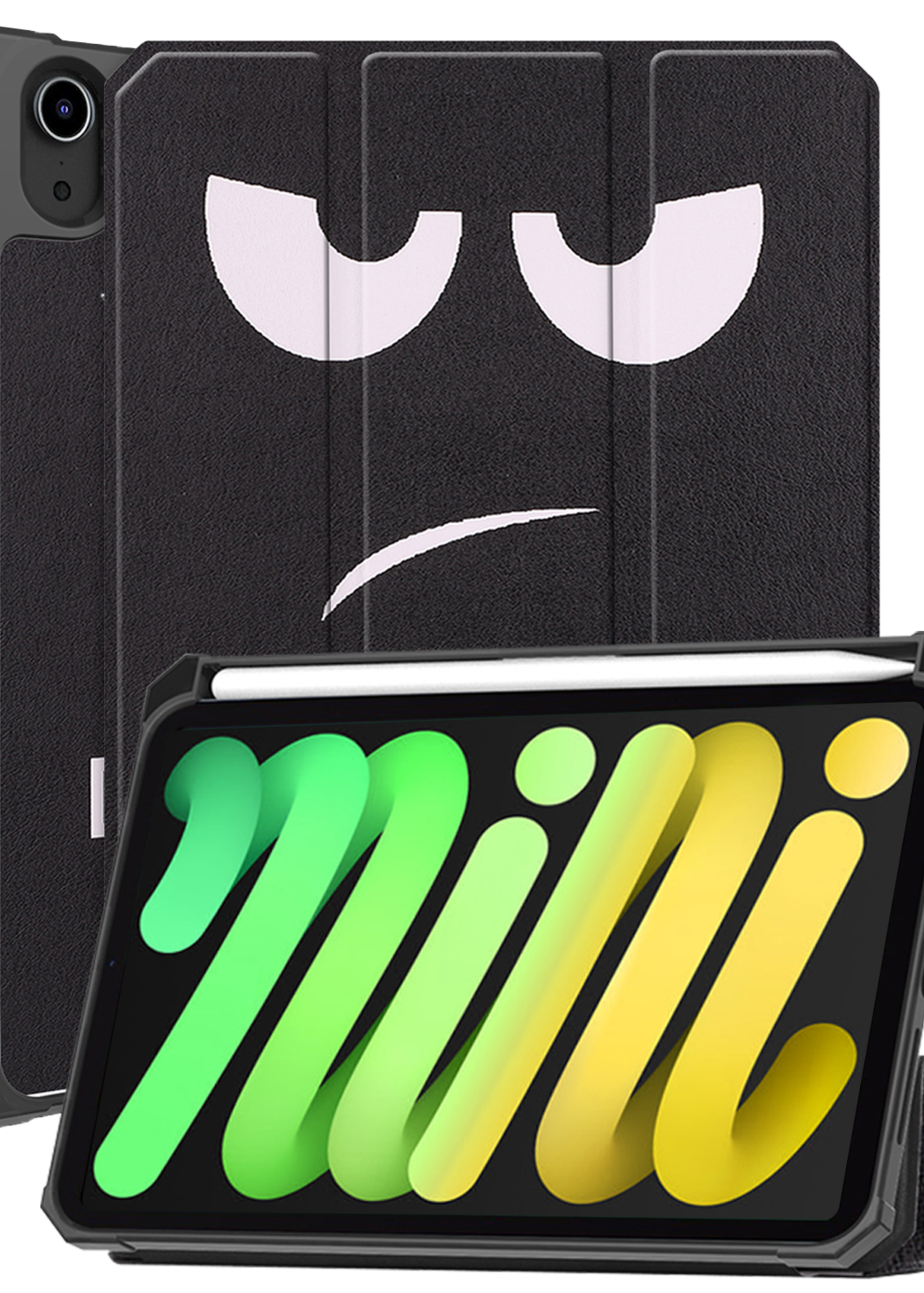 LUQ LUQ iPad Mini 7 Hoesje Met Uitsparing Voor Apple Pencil - Don't Touch Me