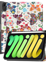 LUQ LUQ iPad Mini 7 Hoesje Met Uitsparing Voor Apple Pencil - Vlinders
