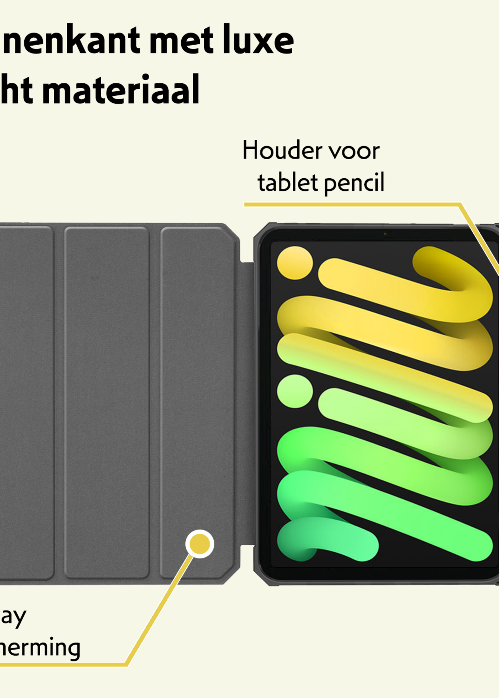 LUQ LUQ iPad Mini 7 Hoesje Met Uitsparing Voor Apple Pencil - Vlinders
